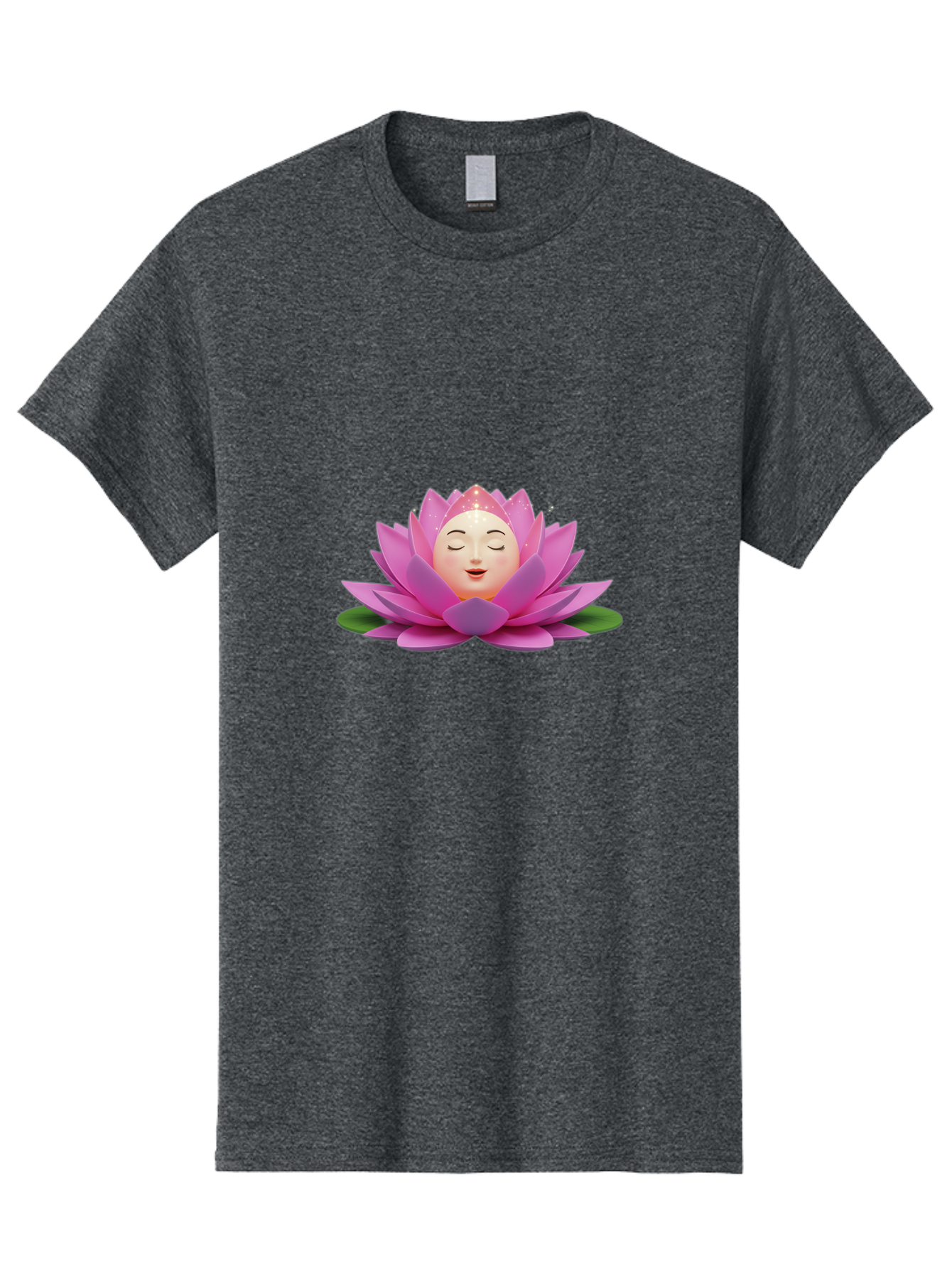 Lotus-Flower-Emoji Men'S Graphic Tee, 100% Cotton, Comfortable Casual Summer Wear, Machine Washable, Pink Lotus Flower, Serene Face, Closed Eyes, Smiling, Relaxed Mood, Water Lily, Peaceful Ambiance, Meditation Symbol, Spiritual Growth, Bae222