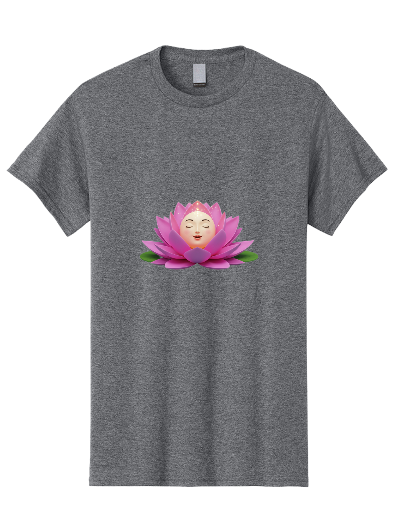 Lotus-Flower-Emoji Men'S Graphic Tee, 100% Cotton, Comfortable Casual Summer Wear, Machine Washable, Pink Lotus Flower, Serene Face, Closed Eyes, Smiling, Relaxed Mood, Water Lily, Peaceful Ambiance, Meditation Symbol, Spiritual Growth, Bae222