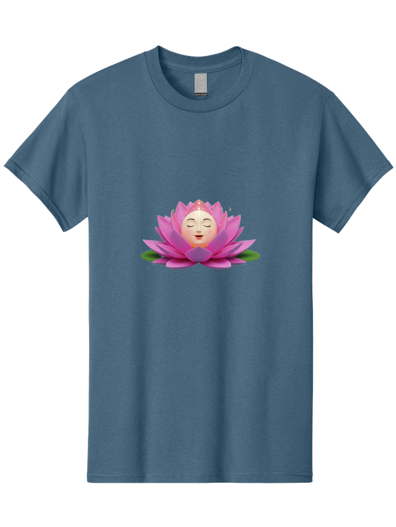 Lotus-Flower-Emoji Men'S Graphic Tee, 100% Cotton, Comfortable Casual Summer Wear, Machine Washable, Pink Lotus Flower, Serene Face, Closed Eyes, Smiling, Relaxed Mood, Water Lily, Peaceful Ambiance, Meditation Symbol, Spiritual Growth, Bae222