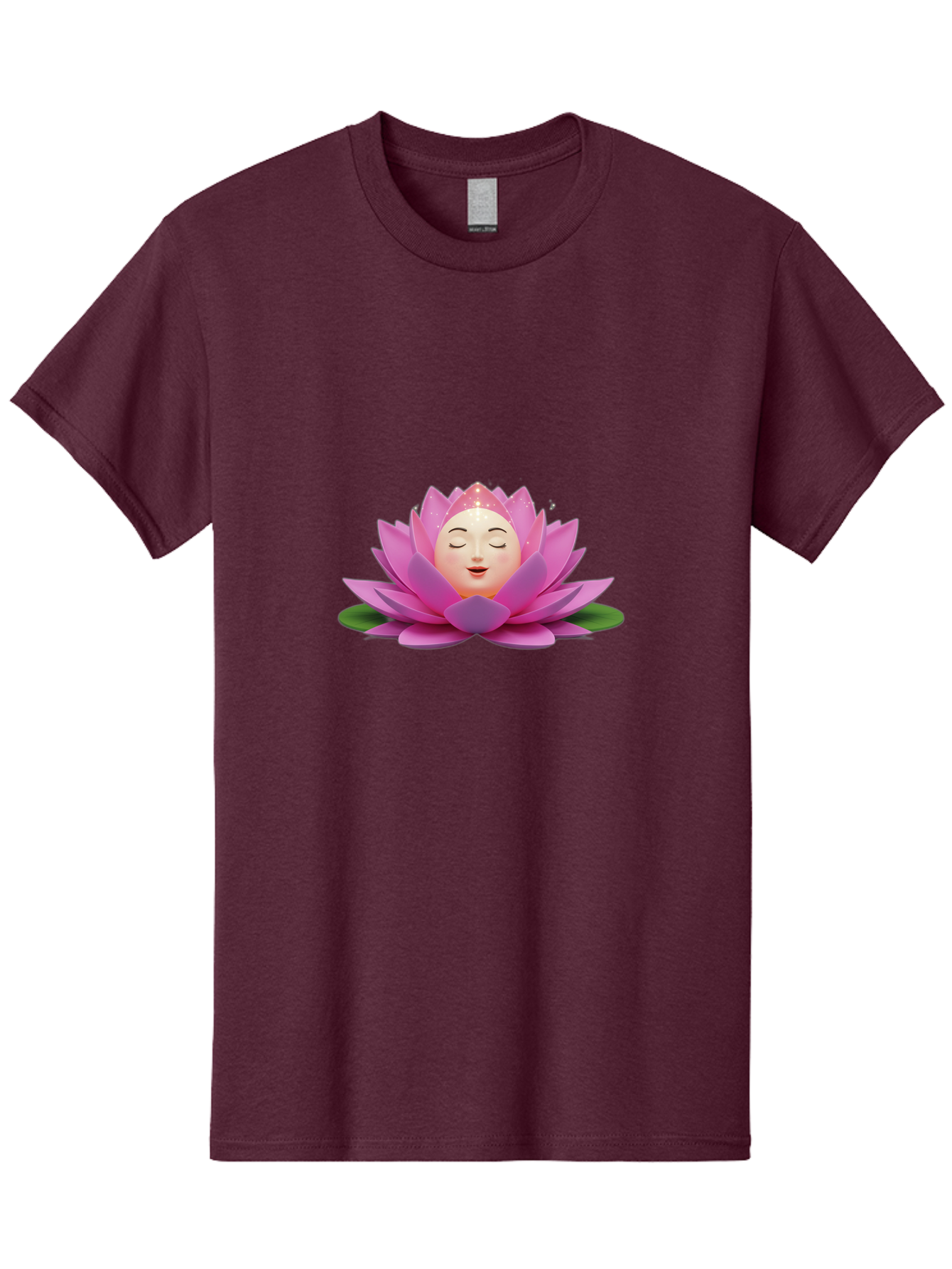 Lotus-Flower-Emoji Men'S Graphic Tee, 100% Cotton, Comfortable Casual Summer Wear, Machine Washable, Pink Lotus Flower, Serene Face, Closed Eyes, Smiling, Relaxed Mood, Water Lily, Peaceful Ambiance, Meditation Symbol, Spiritual Growth, Bae222