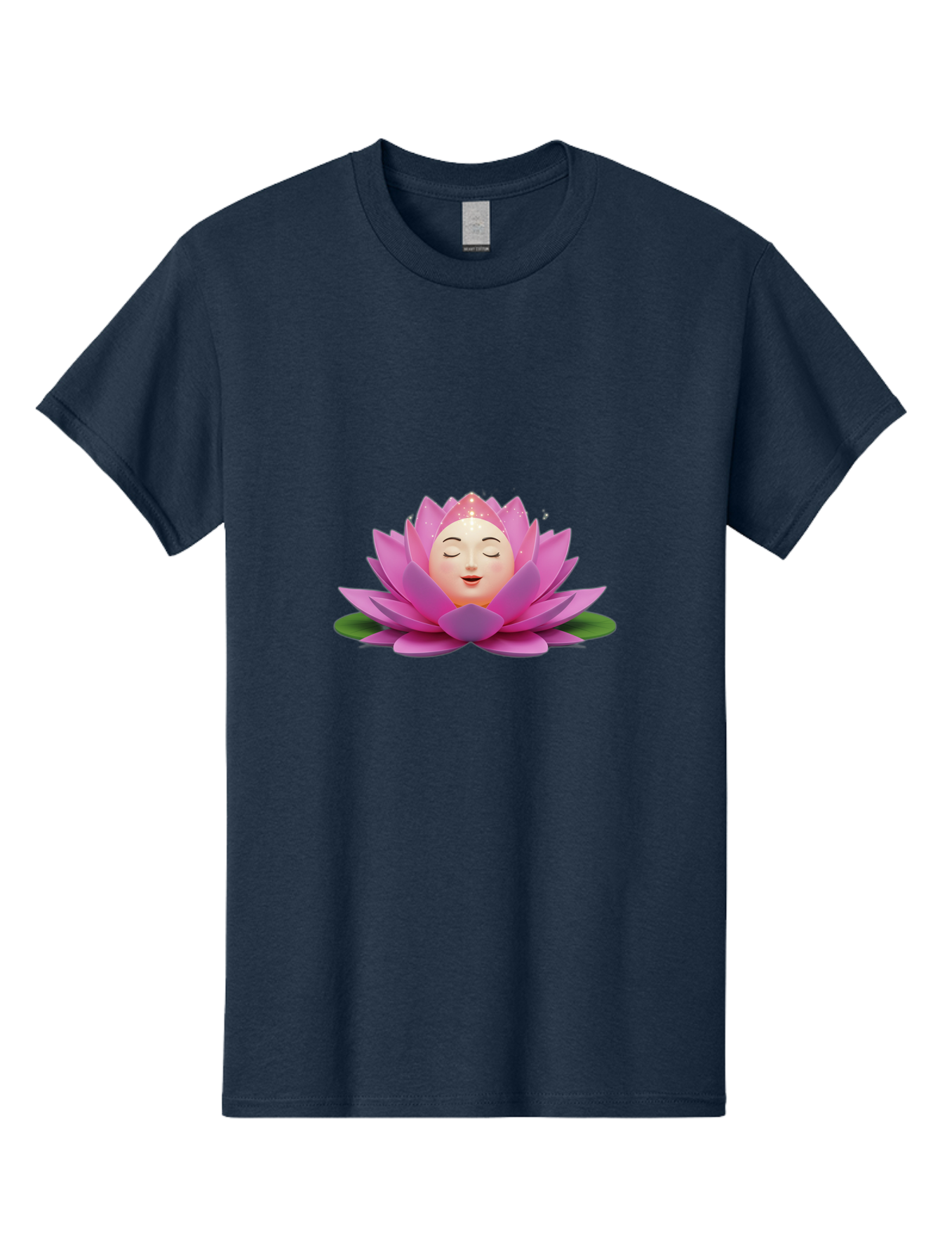 Lotus-Flower-Emoji Men'S Graphic Tee, 100% Cotton, Comfortable Casual Summer Wear, Machine Washable, Pink Lotus Flower, Serene Face, Closed Eyes, Smiling, Relaxed Mood, Water Lily, Peaceful Ambiance, Meditation Symbol, Spiritual Growth, Bae222