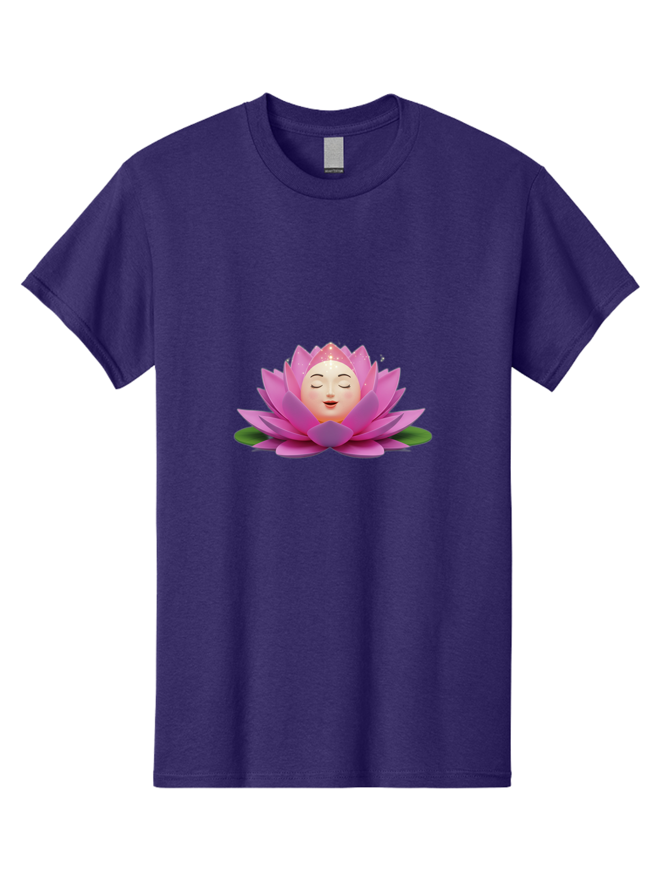 Lotus-Flower-Emoji Men'S Graphic Tee, 100% Cotton, Comfortable Casual Summer Wear, Machine Washable, Pink Lotus Flower, Serene Face, Closed Eyes, Smiling, Relaxed Mood, Water Lily, Peaceful Ambiance, Meditation Symbol, Spiritual Growth, Bae222