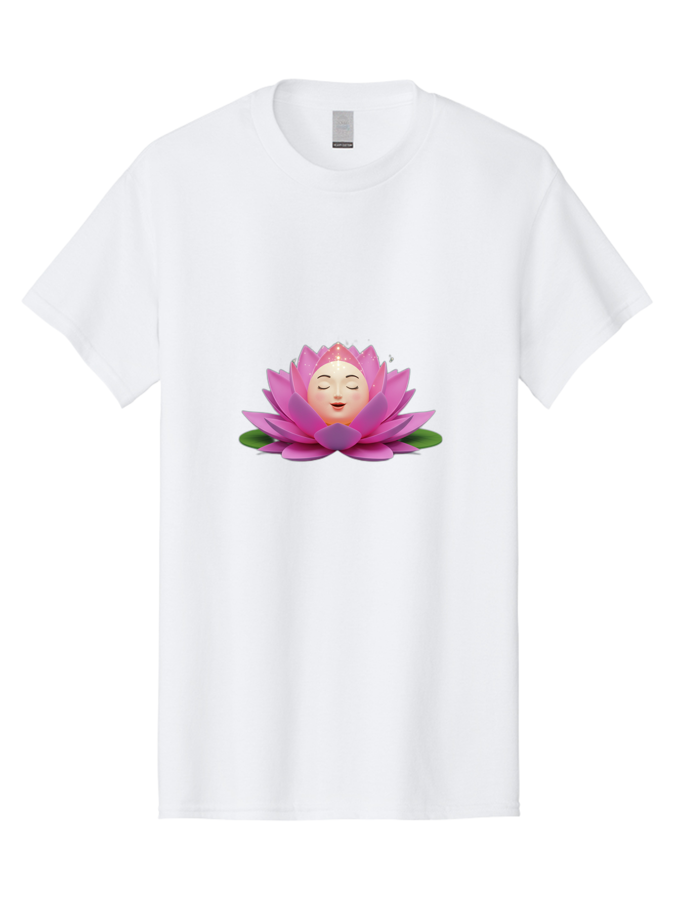 Lotus-Flower-Emoji Men'S Graphic Tee, 100% Cotton, Comfortable Casual Summer Wear, Machine Washable, Pink Lotus Flower, Serene Face, Closed Eyes, Smiling, Relaxed Mood, Water Lily, Peaceful Ambiance, Meditation Symbol, Spiritual Growth, Bae222