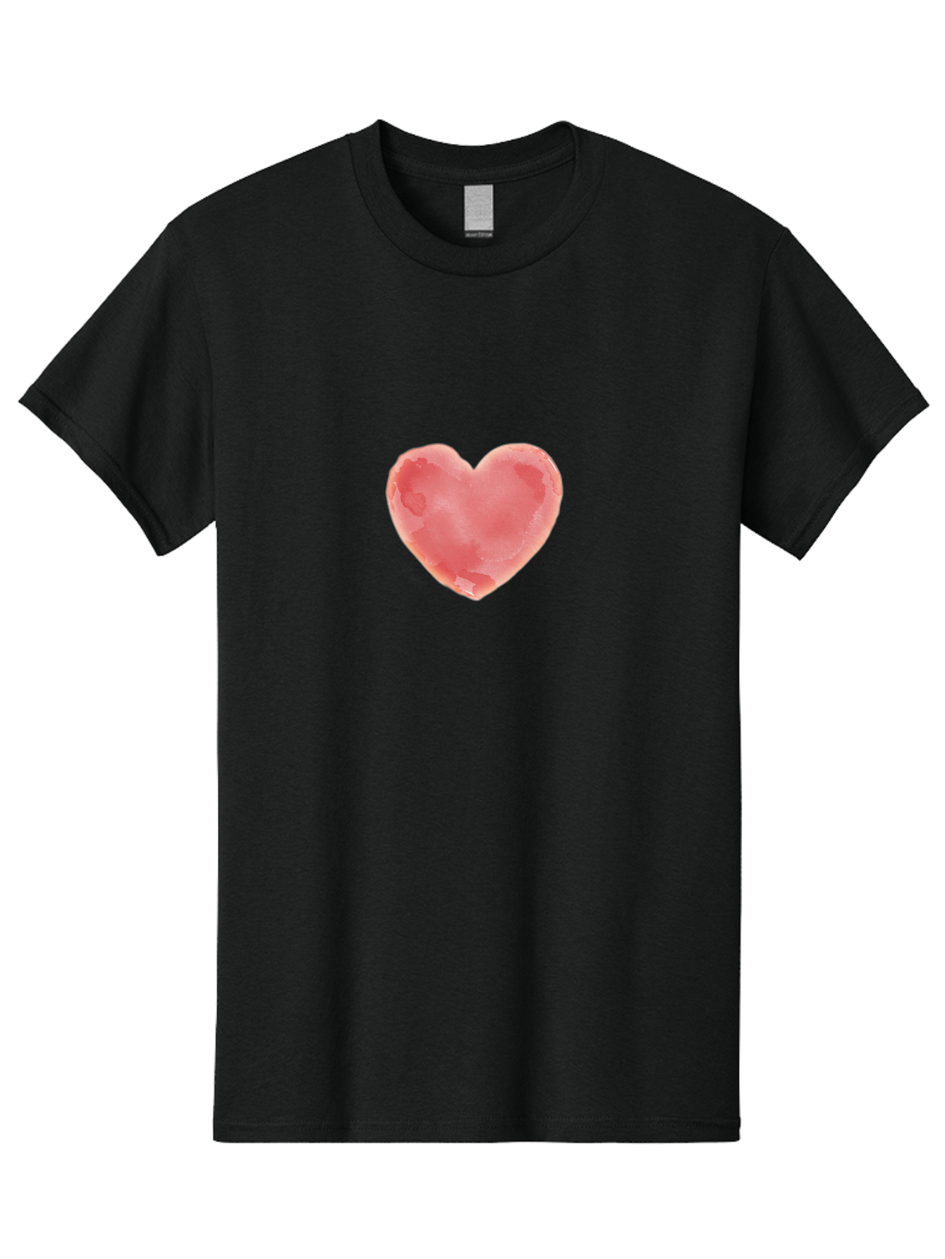 Pink-Heart Men'S Graphic Tee, 100% Cotton, Comfortable Casual Summer Wear, Machine Washable, Pink Heart, Heart Shape, Watercolor Art, Love Symbol, Valentines Day, Romantic Gesture, Tender Touch, Soft Pink Hue Bae238