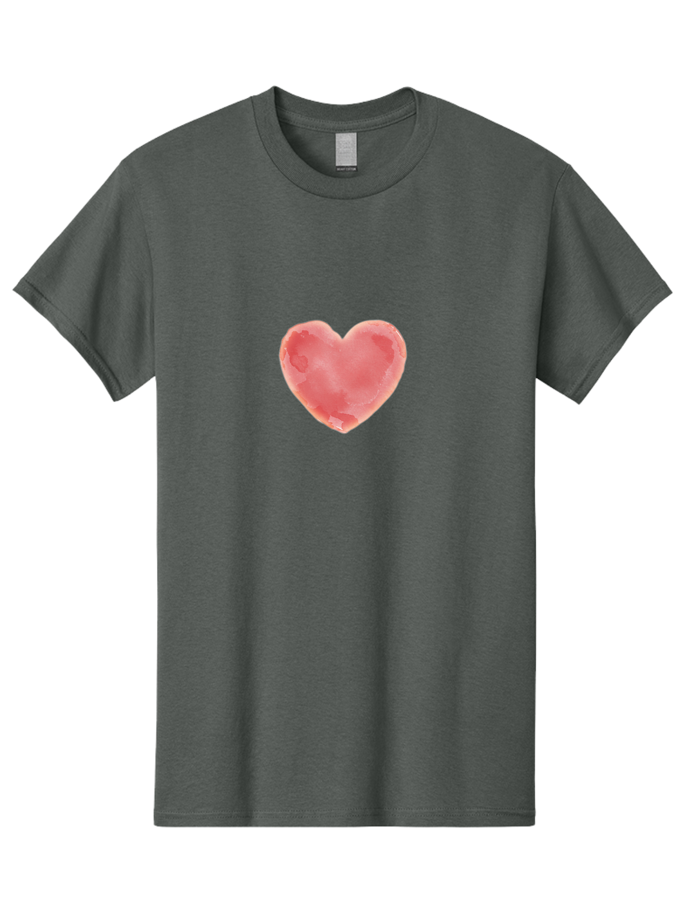 Pink-Heart Men'S Graphic Tee, 100% Cotton, Comfortable Casual Summer Wear, Machine Washable, Pink Heart, Heart Shape, Watercolor Art, Love Symbol, Valentines Day, Romantic Gesture, Tender Touch, Soft Pink Hue Bae238