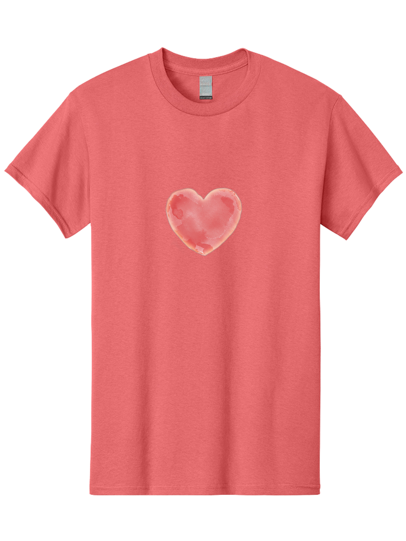 Pink-Heart Men'S Graphic Tee, 100% Cotton, Comfortable Casual Summer Wear, Machine Washable, Pink Heart, Heart Shape, Watercolor Art, Love Symbol, Valentines Day, Romantic Gesture, Tender Touch, Soft Pink Hue Bae238
