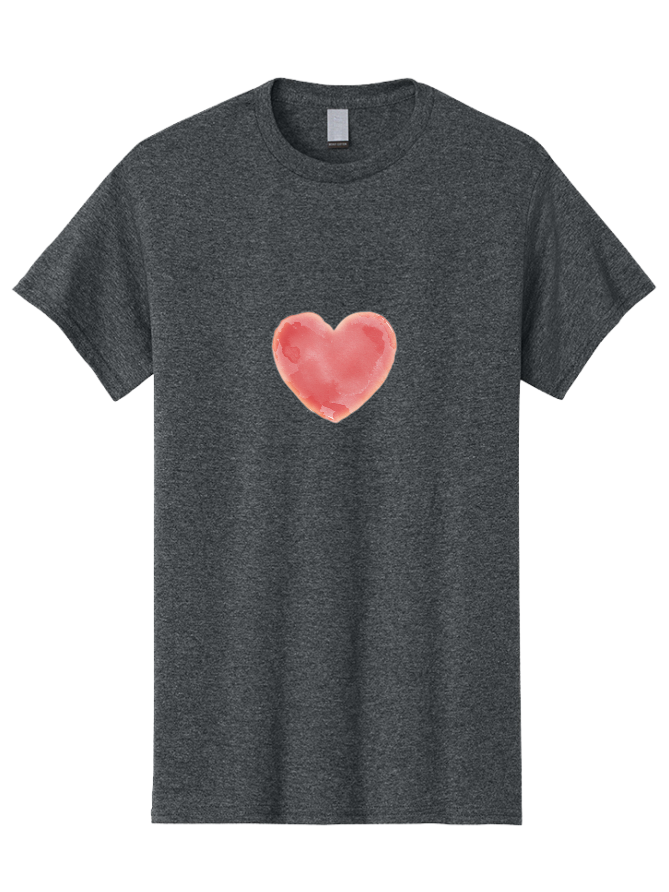Pink-Heart Men'S Graphic Tee, 100% Cotton, Comfortable Casual Summer Wear, Machine Washable, Pink Heart, Heart Shape, Watercolor Art, Love Symbol, Valentines Day, Romantic Gesture, Tender Touch, Soft Pink Hue Bae238