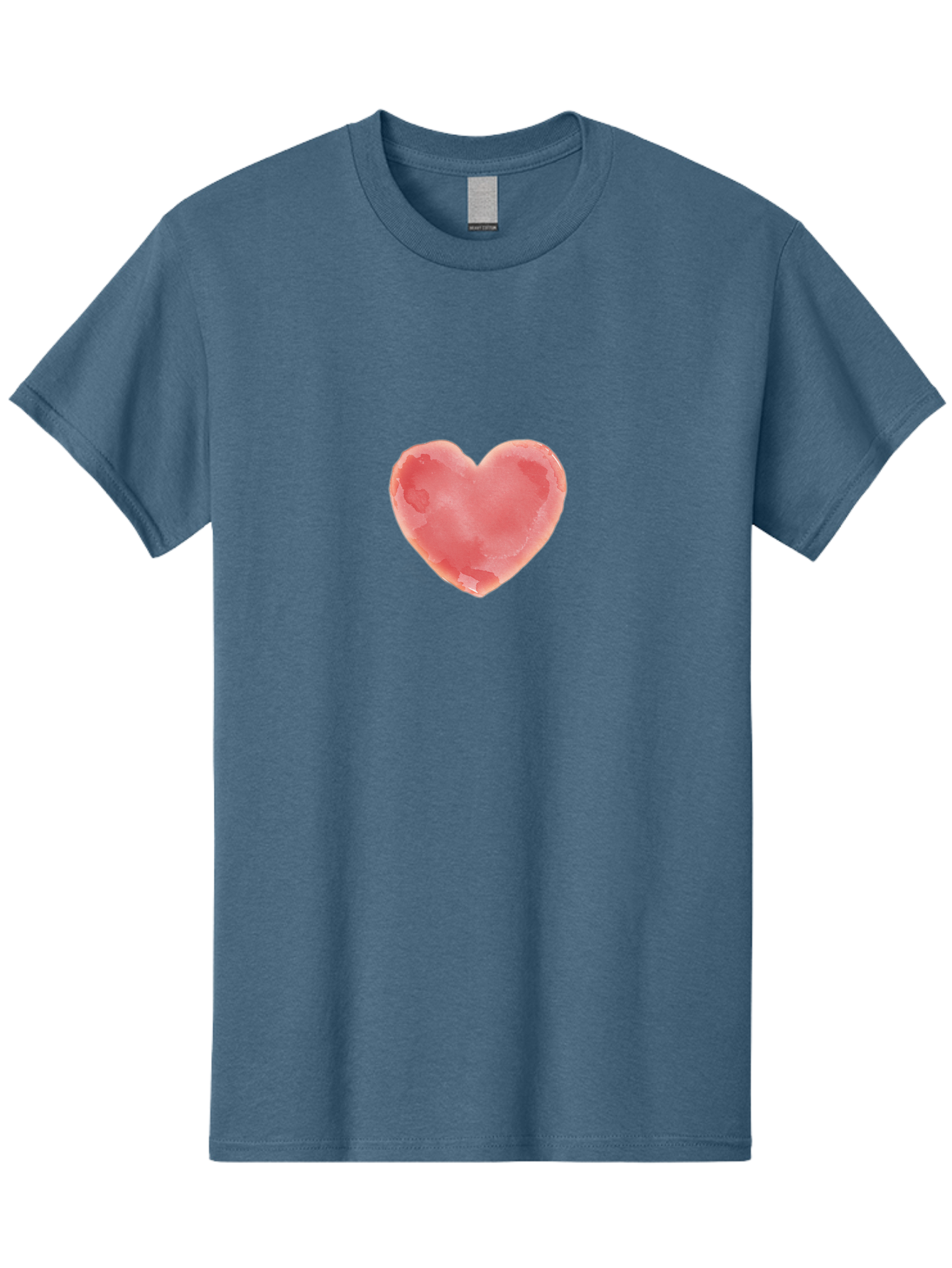 Pink-Heart Men'S Graphic Tee, 100% Cotton, Comfortable Casual Summer Wear, Machine Washable, Pink Heart, Heart Shape, Watercolor Art, Love Symbol, Valentines Day, Romantic Gesture, Tender Touch, Soft Pink Hue Bae238