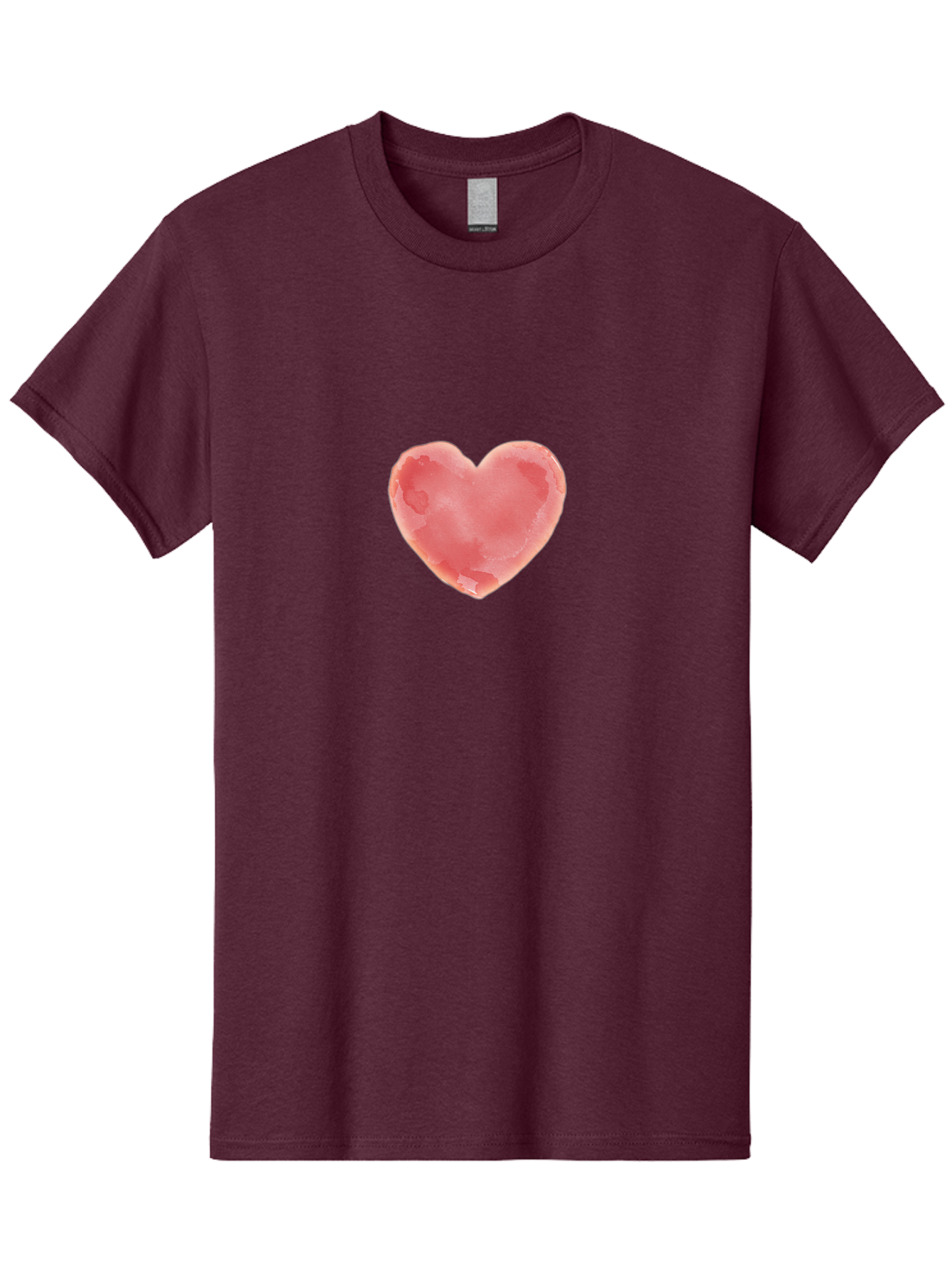 Pink-Heart Men'S Graphic Tee, 100% Cotton, Comfortable Casual Summer Wear, Machine Washable, Pink Heart, Heart Shape, Watercolor Art, Love Symbol, Valentines Day, Romantic Gesture, Tender Touch, Soft Pink Hue Bae238