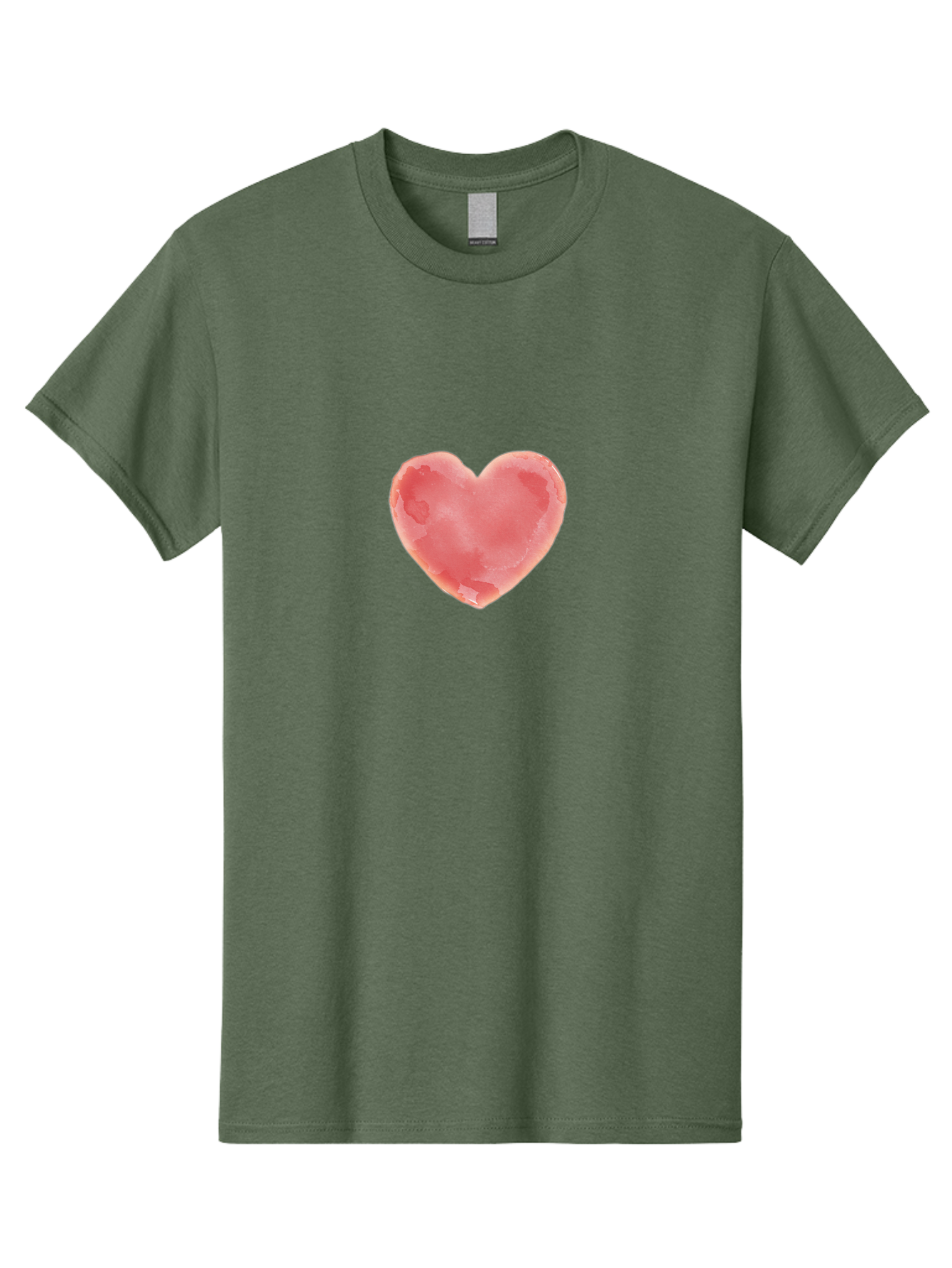 Pink-Heart Men'S Graphic Tee, 100% Cotton, Comfortable Casual Summer Wear, Machine Washable, Pink Heart, Heart Shape, Watercolor Art, Love Symbol, Valentines Day, Romantic Gesture, Tender Touch, Soft Pink Hue Bae238