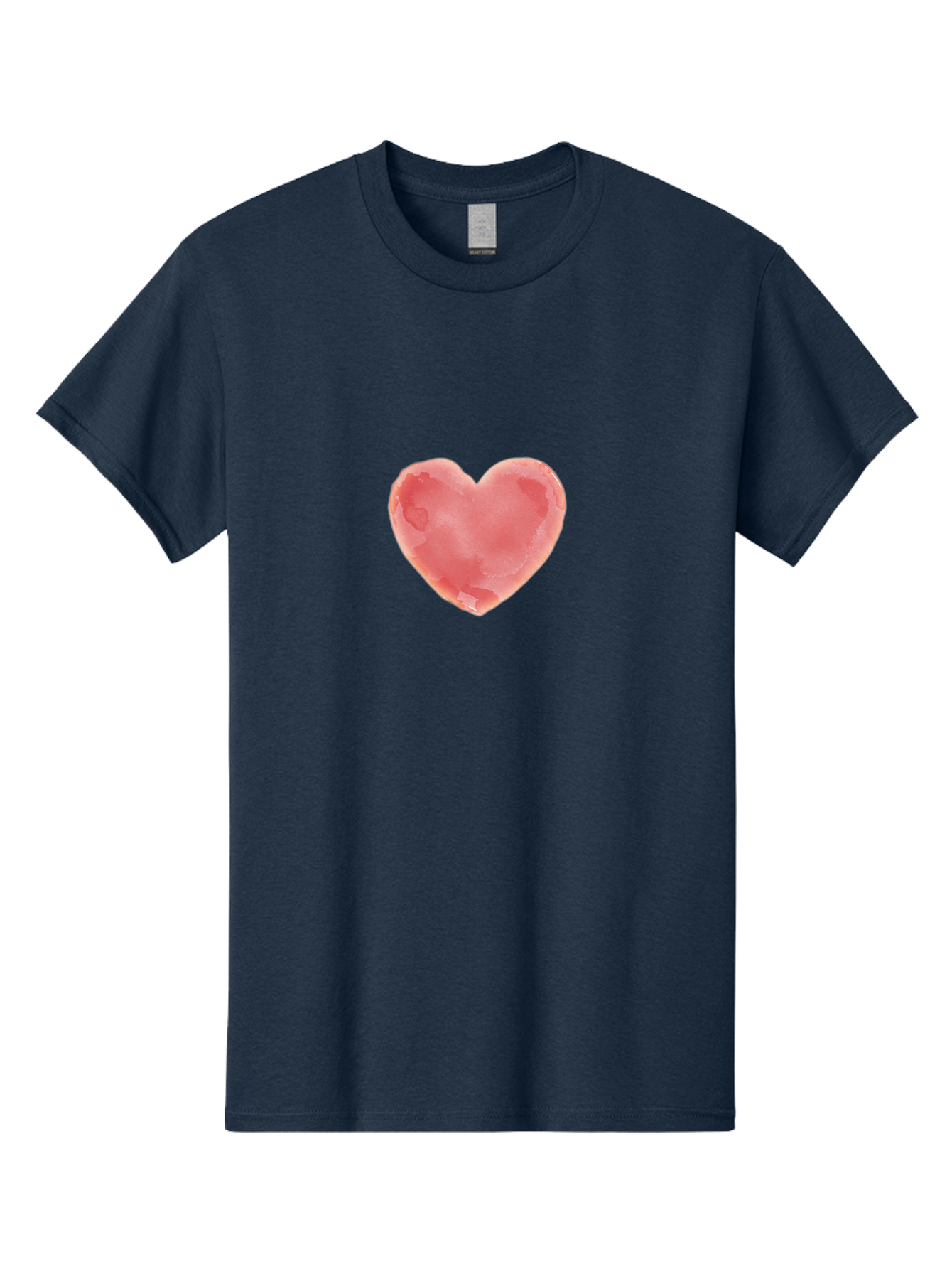 Pink-Heart Men'S Graphic Tee, 100% Cotton, Comfortable Casual Summer Wear, Machine Washable, Pink Heart, Heart Shape, Watercolor Art, Love Symbol, Valentines Day, Romantic Gesture, Tender Touch, Soft Pink Hue Bae238