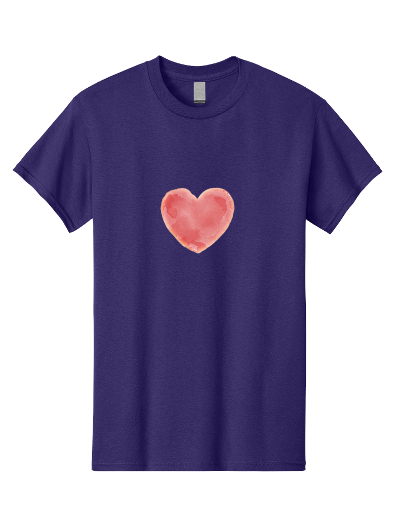 Pink-Heart Men'S Graphic Tee, 100% Cotton, Comfortable Casual Summer Wear, Machine Washable, Pink Heart, Heart Shape, Watercolor Art, Love Symbol, Valentines Day, Romantic Gesture, Tender Touch, Soft Pink Hue Bae238