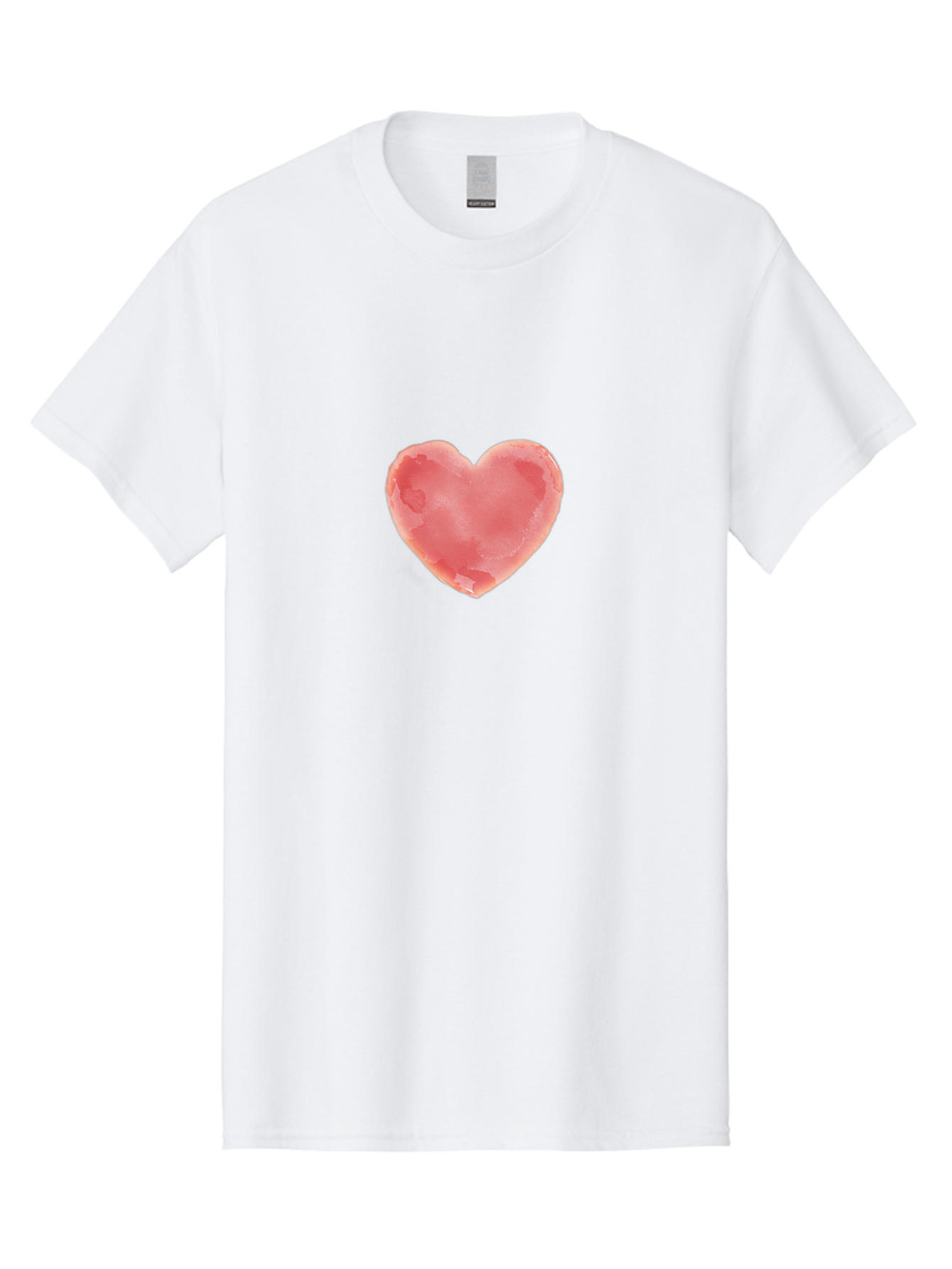 Pink-Heart Men'S Graphic Tee, 100% Cotton, Comfortable Casual Summer Wear, Machine Washable, Pink Heart, Heart Shape, Watercolor Art, Love Symbol, Valentines Day, Romantic Gesture, Tender Touch, Soft Pink Hue Bae238