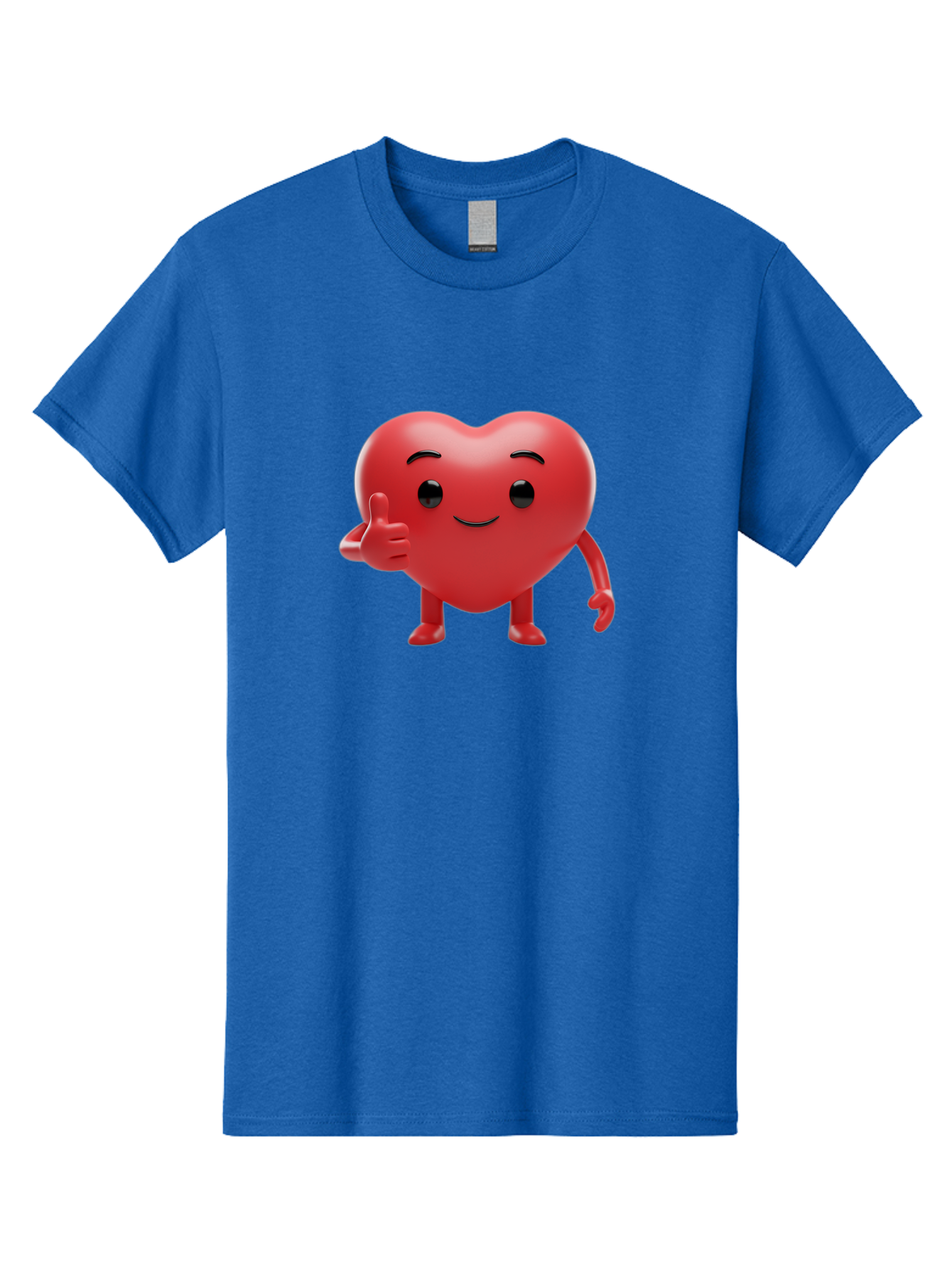 Red-Heart-Emoji Men'S Graphic Tee, 100% Cotton, Comfortable Casual Summer Wear, Machine Washable, Red Heart Character, Cartoon Heart, Heart With Arms And Legs, Thumbs Up Heart, Smiling Heart, Happy Heart, 3D Heart Character, Cute Heart Mascot Bae252