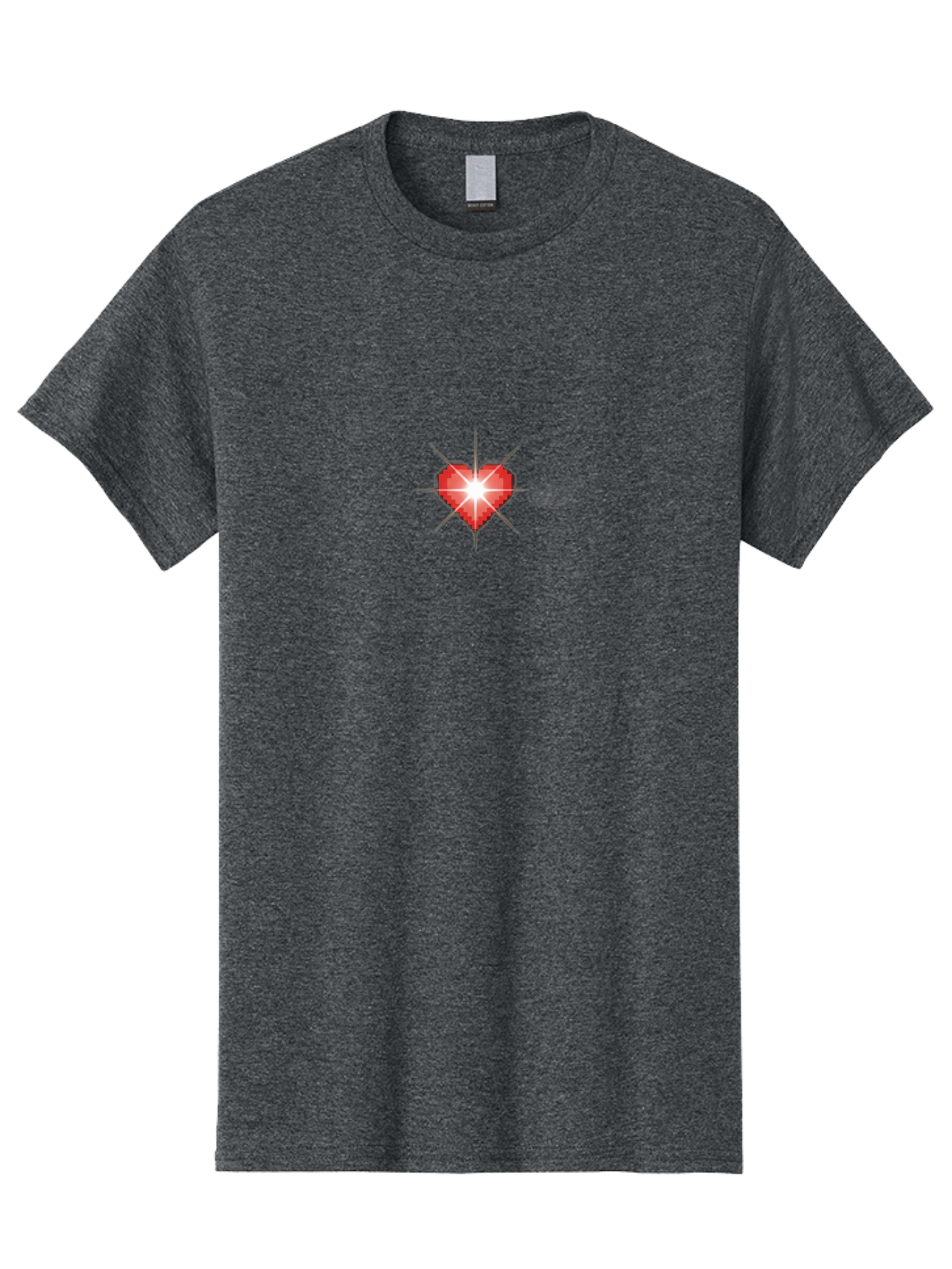 Red-Heart-Sparkle Men'S Graphic Tee, 100% Cotton, Comfortable Casual Summer Wear, Machine Washable, Red Heart, Diamond Heart, Shiny Heart, Love Symbol, Valentine'S Day, Heart Icon, Sparkle Effect, Love Sign Bae254
