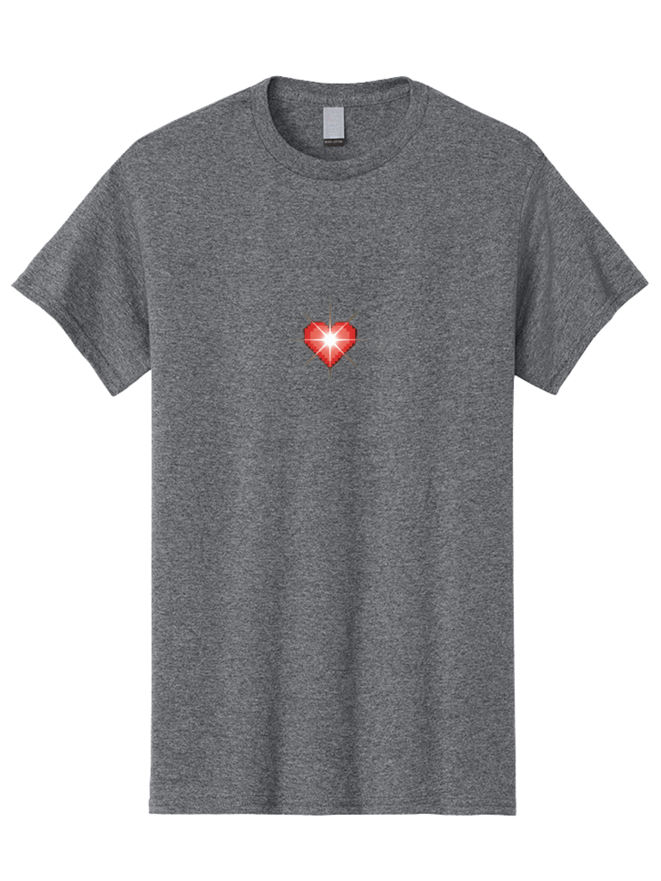 Red-Heart-Sparkle Men'S Graphic Tee, 100% Cotton, Comfortable Casual Summer Wear, Machine Washable, Red Heart, Diamond Heart, Shiny Heart, Love Symbol, Valentine'S Day, Heart Icon, Sparkle Effect, Love Sign Bae254