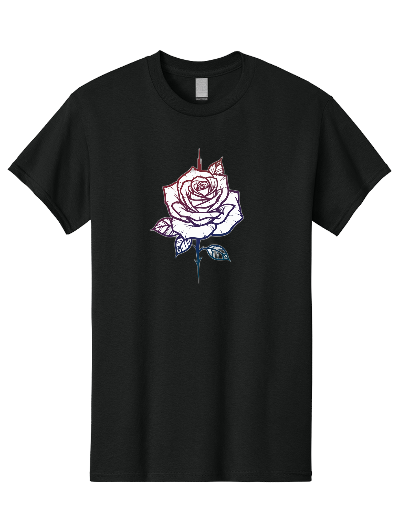 Rose-1 Men'S Graphic Tee, 100% Cotton, Comfortable Casual Summer Wear, Machine Washable, Black And White Rose Illustration, Tattoo Style Rose, Minimalist Design, Elegant Floral Art, Dark Linework, Rose Silhouette, Simple Yet Striking Bae257