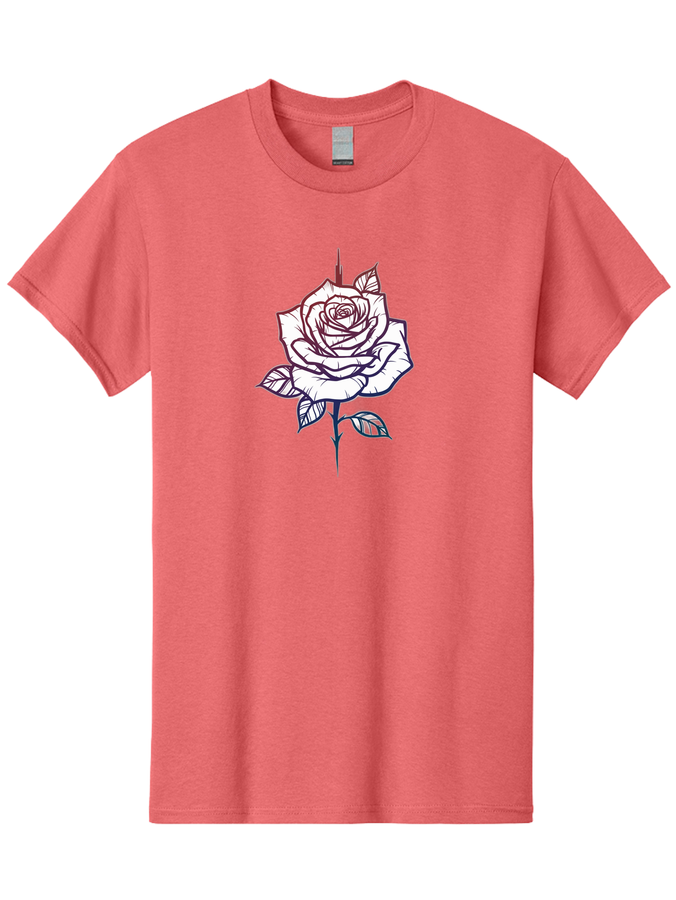 Rose-1 Men'S Graphic Tee, 100% Cotton, Comfortable Casual Summer Wear, Machine Washable, Black And White Rose Illustration, Tattoo Style Rose, Minimalist Design, Elegant Floral Art, Dark Linework, Rose Silhouette, Simple Yet Striking Bae257
