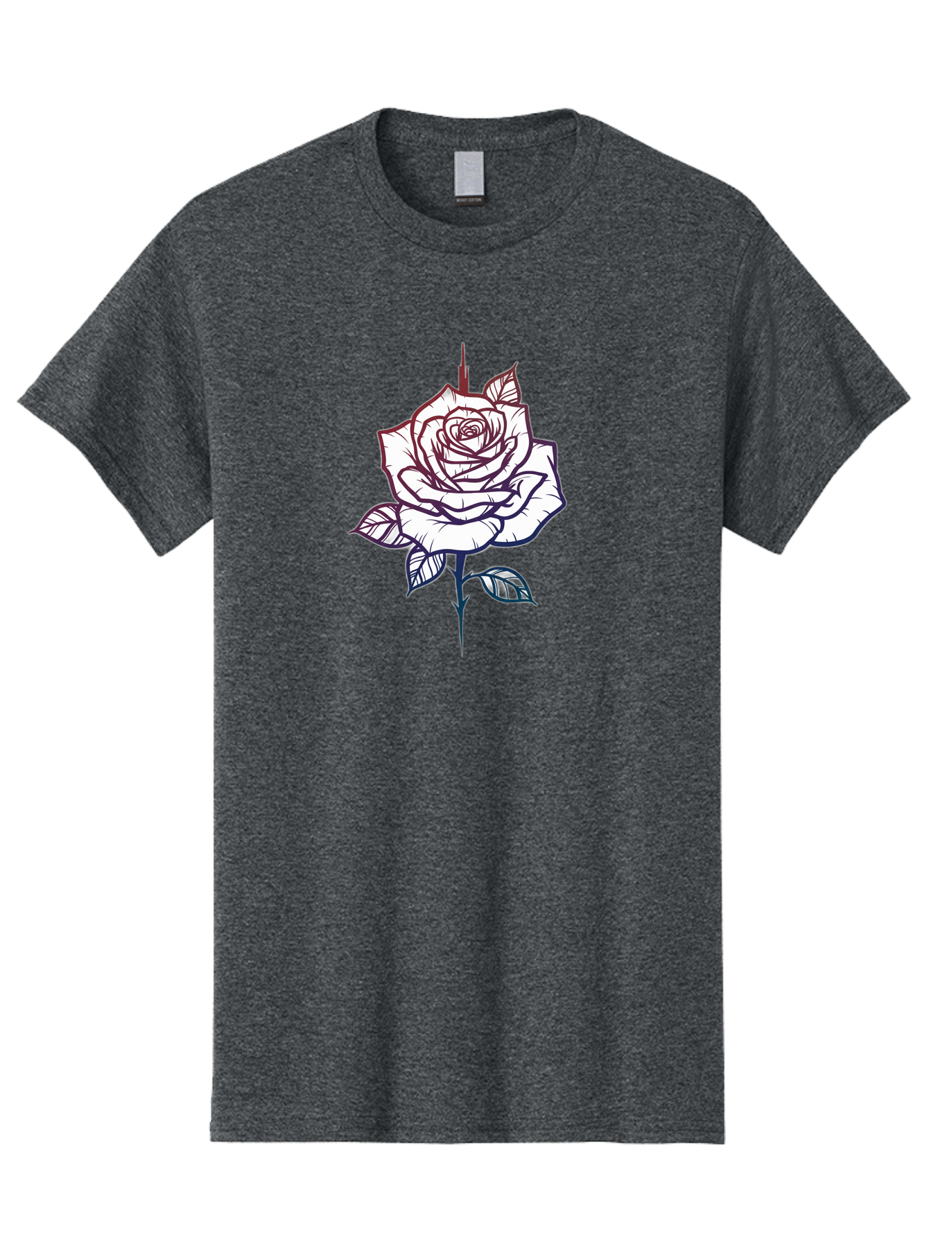 Rose-1 Men'S Graphic Tee, 100% Cotton, Comfortable Casual Summer Wear, Machine Washable, Black And White Rose Illustration, Tattoo Style Rose, Minimalist Design, Elegant Floral Art, Dark Linework, Rose Silhouette, Simple Yet Striking Bae257