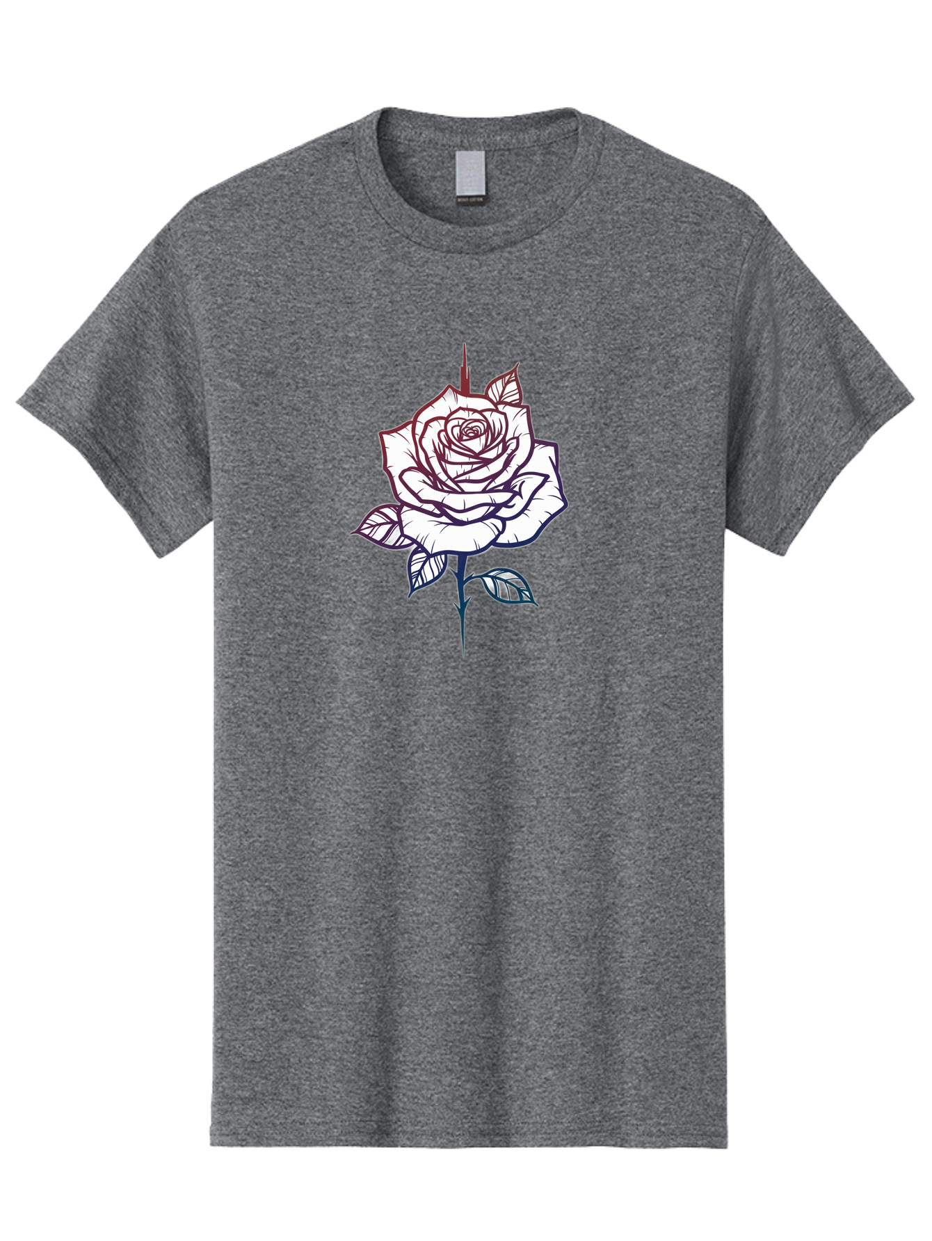 Rose-1 Men'S Graphic Tee, 100% Cotton, Comfortable Casual Summer Wear, Machine Washable, Black And White Rose Illustration, Tattoo Style Rose, Minimalist Design, Elegant Floral Art, Dark Linework, Rose Silhouette, Simple Yet Striking Bae257