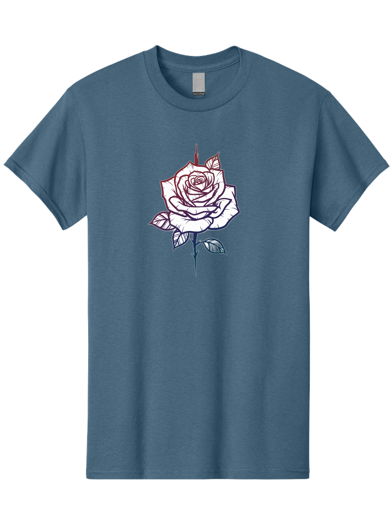 Rose-1 Men'S Graphic Tee, 100% Cotton, Comfortable Casual Summer Wear, Machine Washable, Black And White Rose Illustration, Tattoo Style Rose, Minimalist Design, Elegant Floral Art, Dark Linework, Rose Silhouette, Simple Yet Striking Bae257