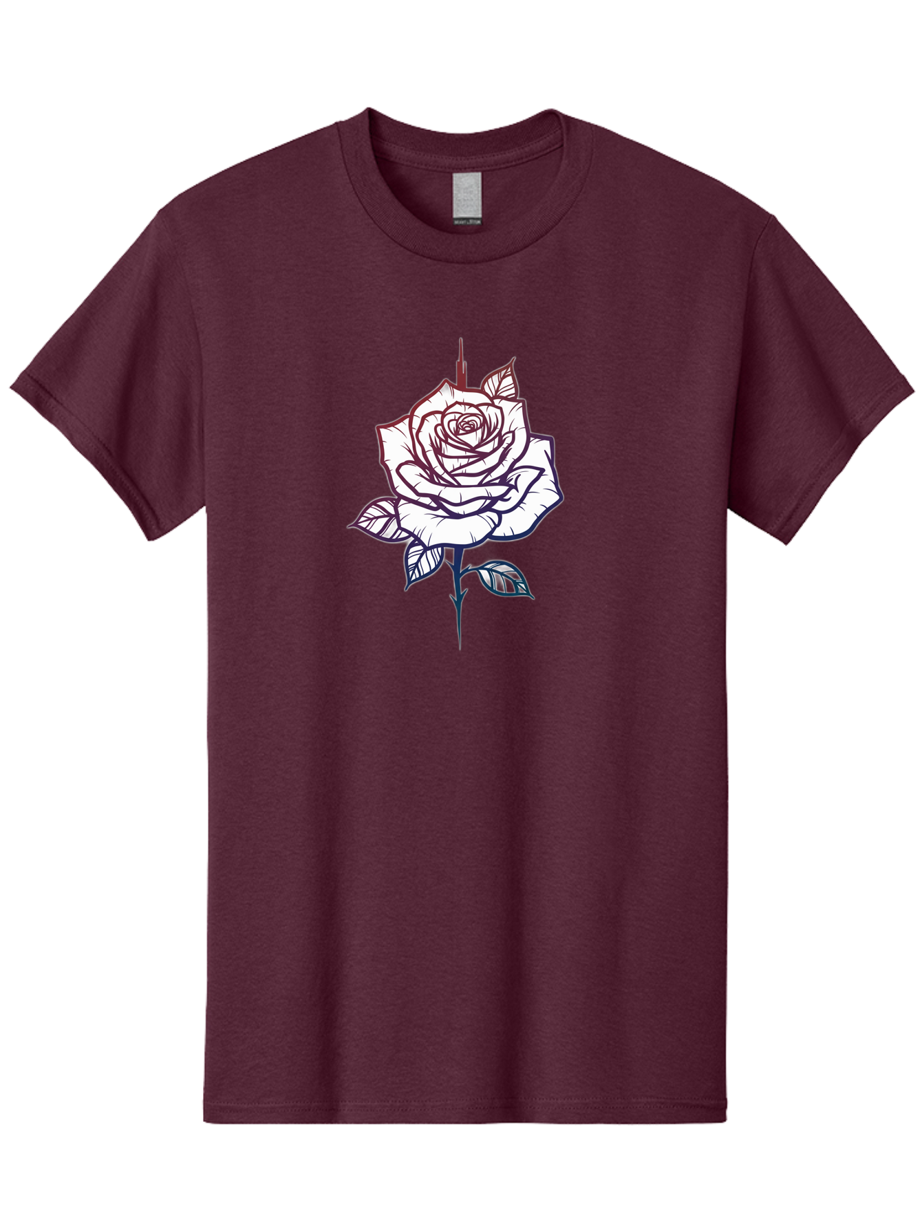 Rose-1 Men'S Graphic Tee, 100% Cotton, Comfortable Casual Summer Wear, Machine Washable, Black And White Rose Illustration, Tattoo Style Rose, Minimalist Design, Elegant Floral Art, Dark Linework, Rose Silhouette, Simple Yet Striking Bae257
