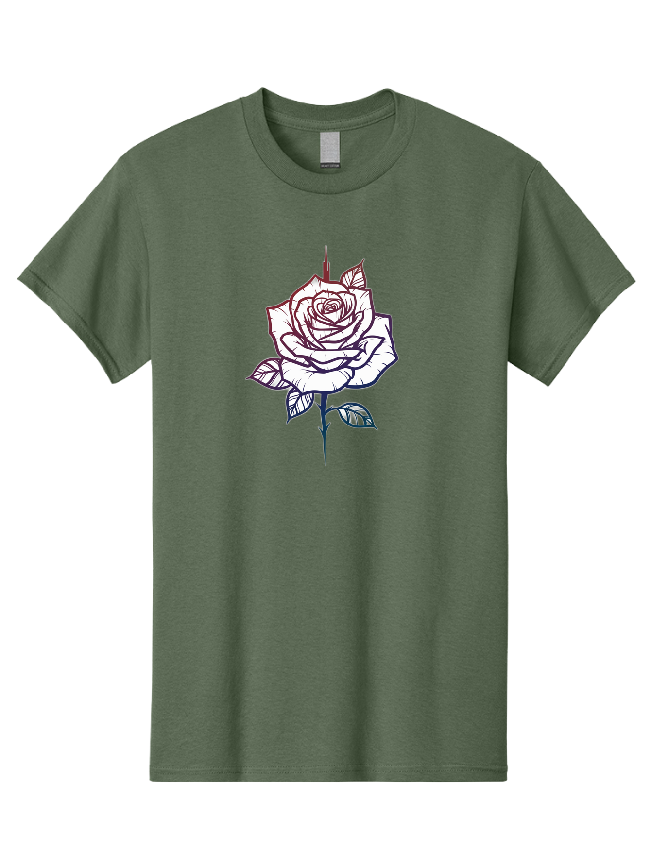 Rose-1 Men'S Graphic Tee, 100% Cotton, Comfortable Casual Summer Wear, Machine Washable, Black And White Rose Illustration, Tattoo Style Rose, Minimalist Design, Elegant Floral Art, Dark Linework, Rose Silhouette, Simple Yet Striking Bae257