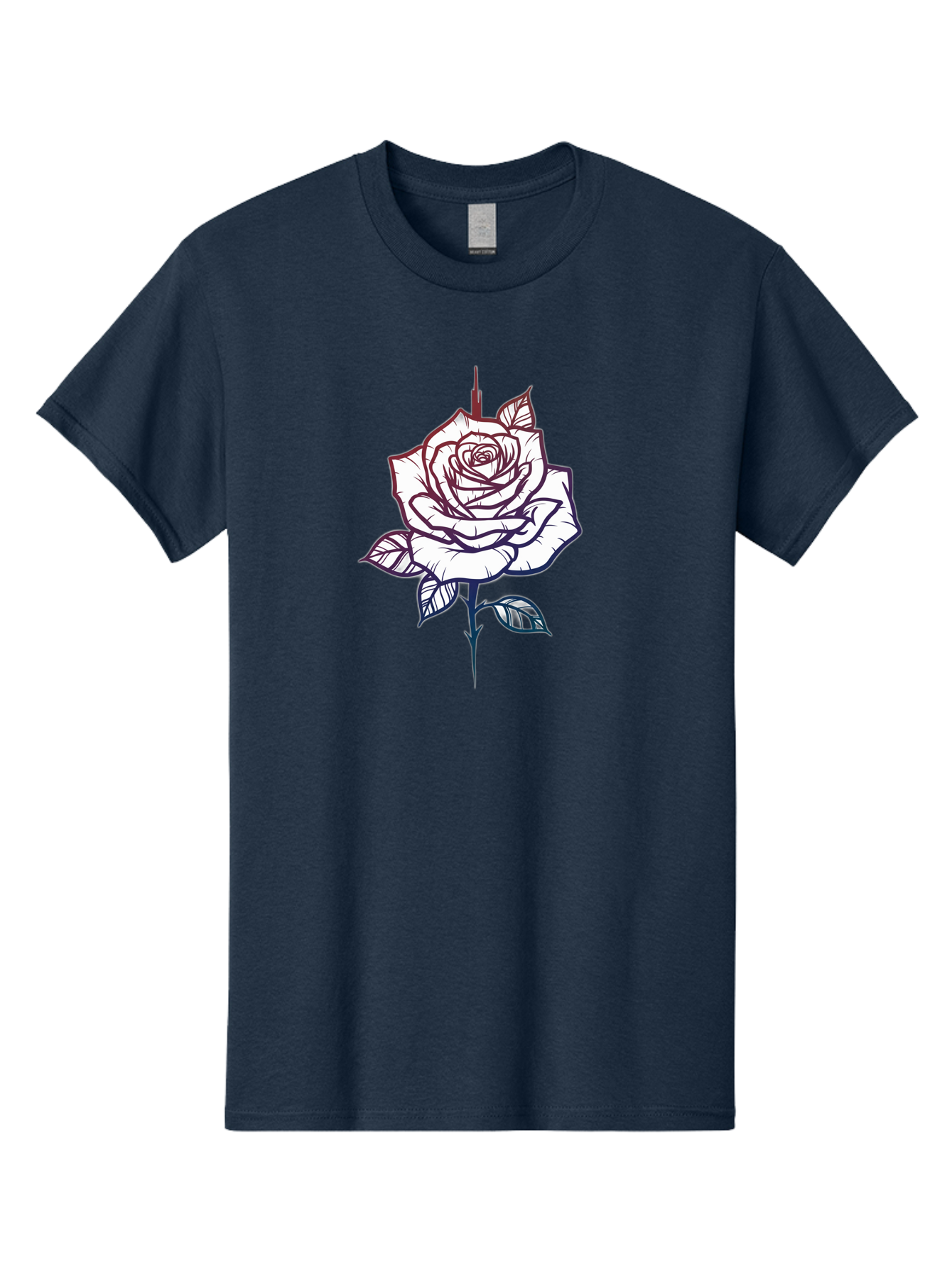 Rose-1 Men'S Graphic Tee, 100% Cotton, Comfortable Casual Summer Wear, Machine Washable, Black And White Rose Illustration, Tattoo Style Rose, Minimalist Design, Elegant Floral Art, Dark Linework, Rose Silhouette, Simple Yet Striking Bae257