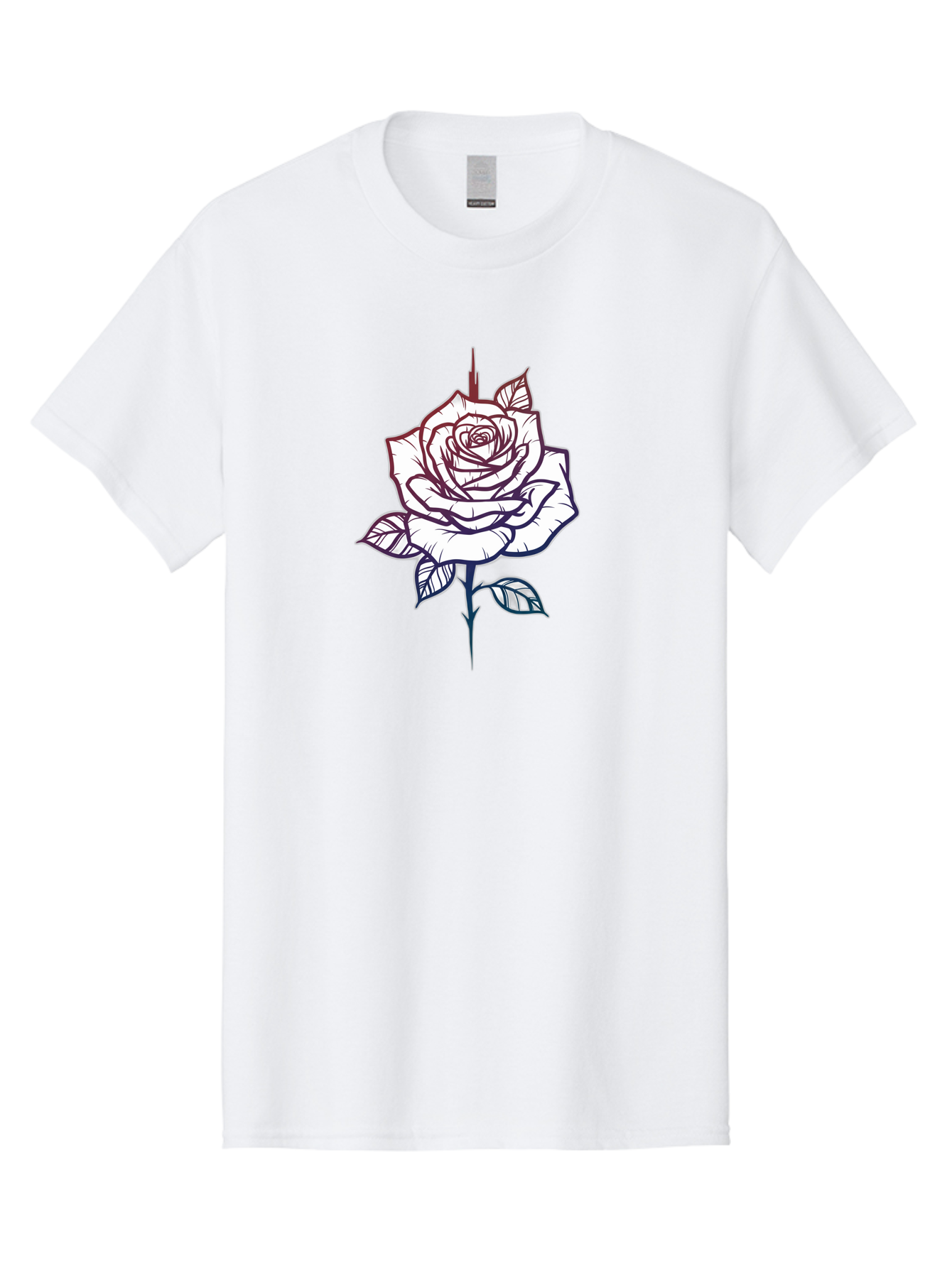 Rose-1 Men'S Graphic Tee, 100% Cotton, Comfortable Casual Summer Wear, Machine Washable, Black And White Rose Illustration, Tattoo Style Rose, Minimalist Design, Elegant Floral Art, Dark Linework, Rose Silhouette, Simple Yet Striking Bae257