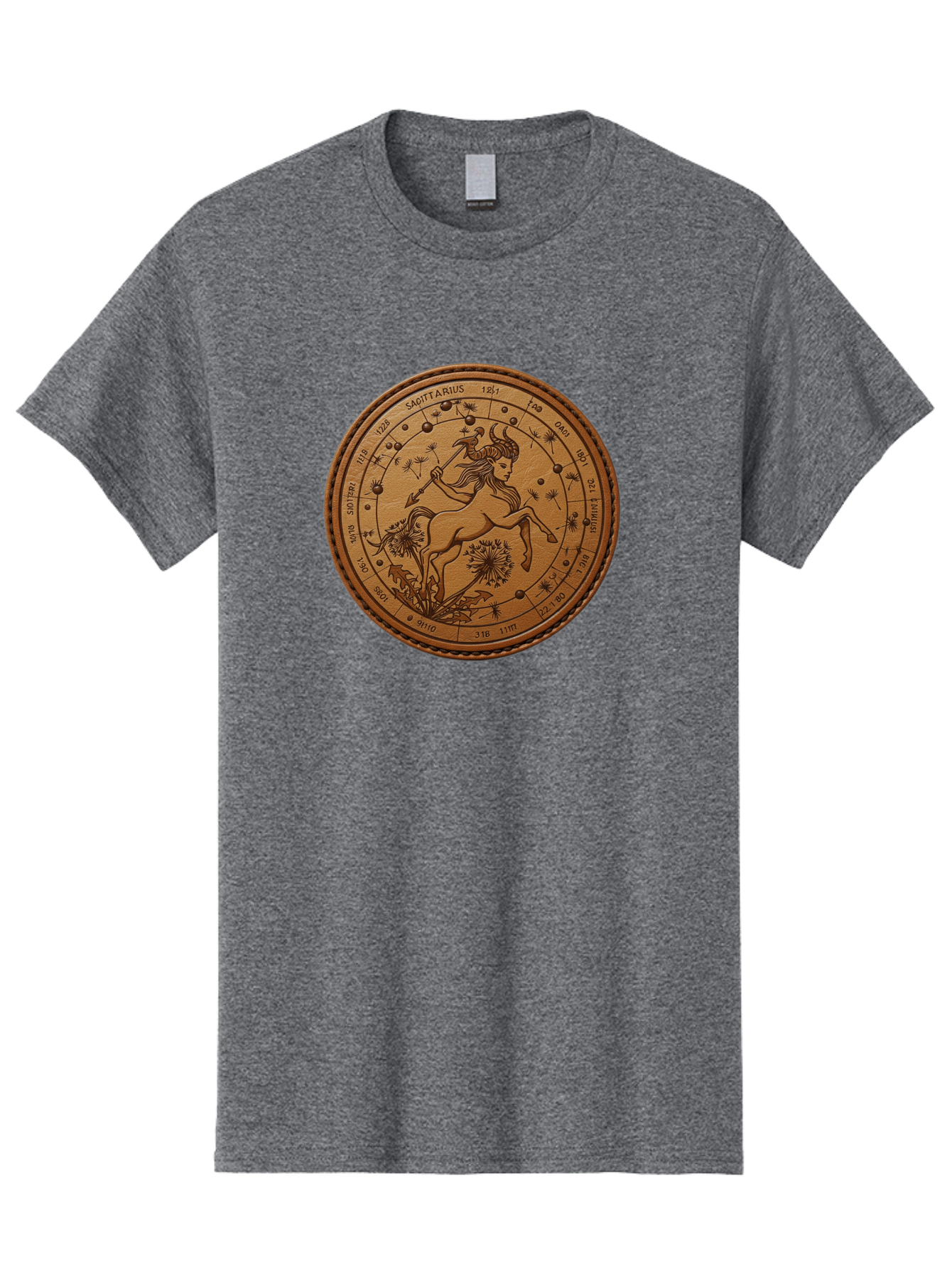 Sagittarius Men'S Graphic Tee, 100% Cotton, Comfortable Casual Summer Wear, Machine Washable, Sagittarius Zodiac Sign, Centaur Archer, Astrology Symbol, Horoscope Illustration, Dandelion Flowers, Celestial Map, Ancient Mythology, Mystical Art Bae263
