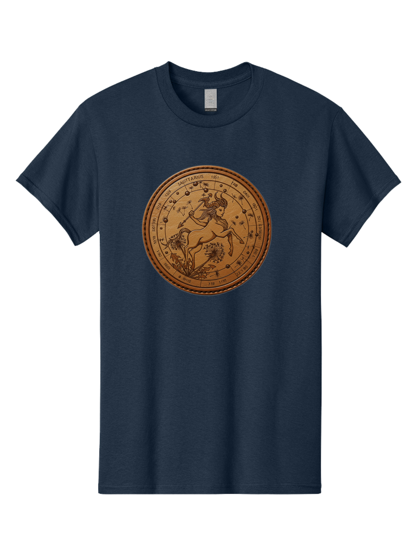 Sagittarius Men'S Graphic Tee, 100% Cotton, Comfortable Casual Summer Wear, Machine Washable, Sagittarius Zodiac Sign, Centaur Archer, Astrology Symbol, Horoscope Illustration, Dandelion Flowers, Celestial Map, Ancient Mythology, Mystical Art Bae263