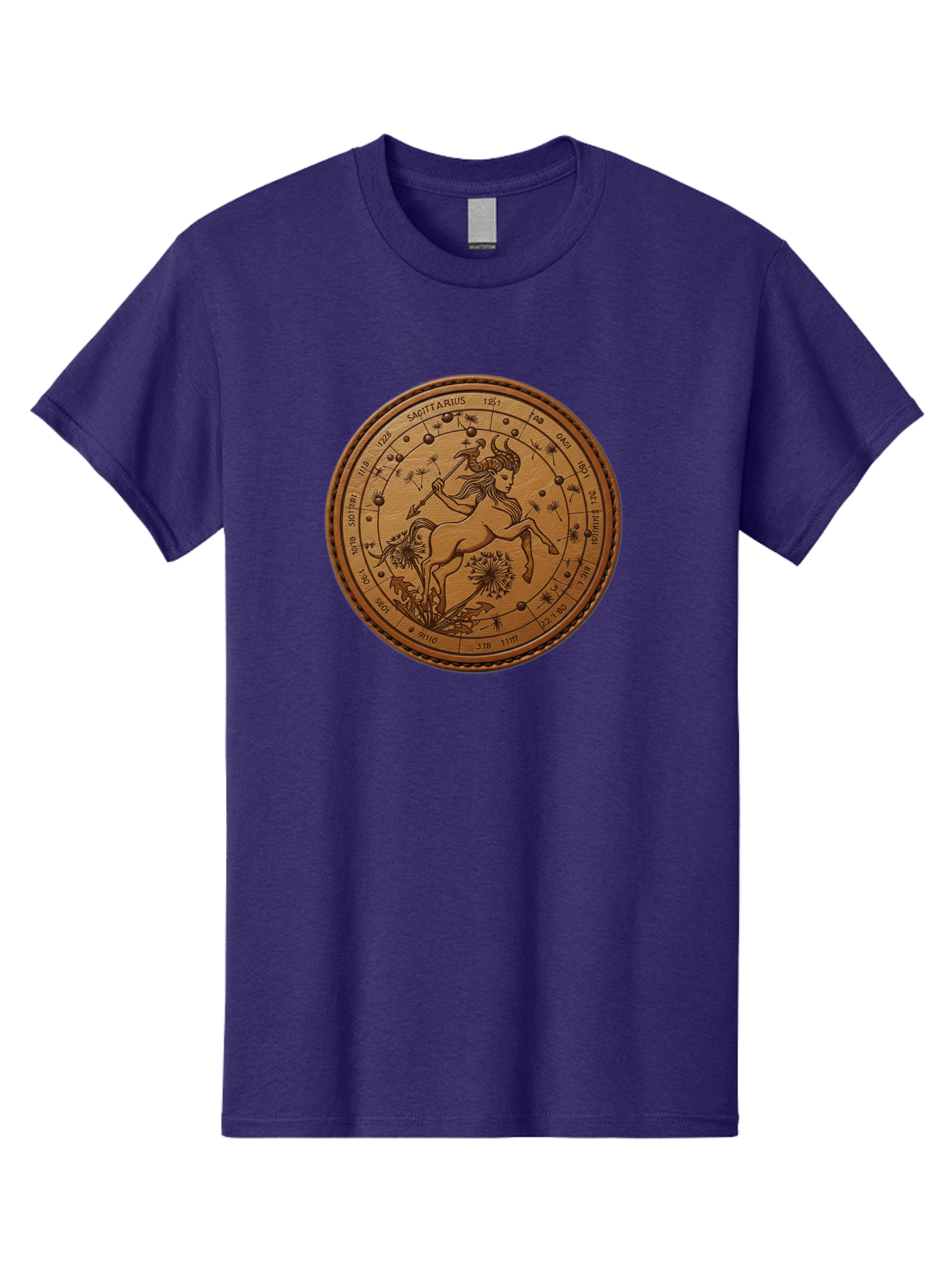 Sagittarius Men'S Graphic Tee, 100% Cotton, Comfortable Casual Summer Wear, Machine Washable, Sagittarius Zodiac Sign, Centaur Archer, Astrology Symbol, Horoscope Illustration, Dandelion Flowers, Celestial Map, Ancient Mythology, Mystical Art Bae263