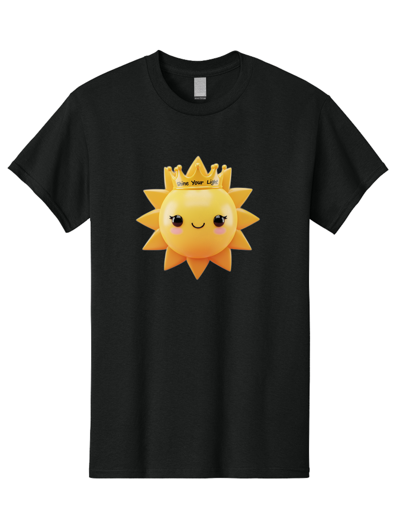 Shine-Your-Light-Sun Men'S Graphic Tee, 100% Cotton, Comfortable Casual Summer Wear, Machine Washable, Smiling Sun Figurine, Inspirational Quote, Motivational Message, Positive Affirmation, Shine Your Light, Cute Cartoon Character, Happy Face, Bae274