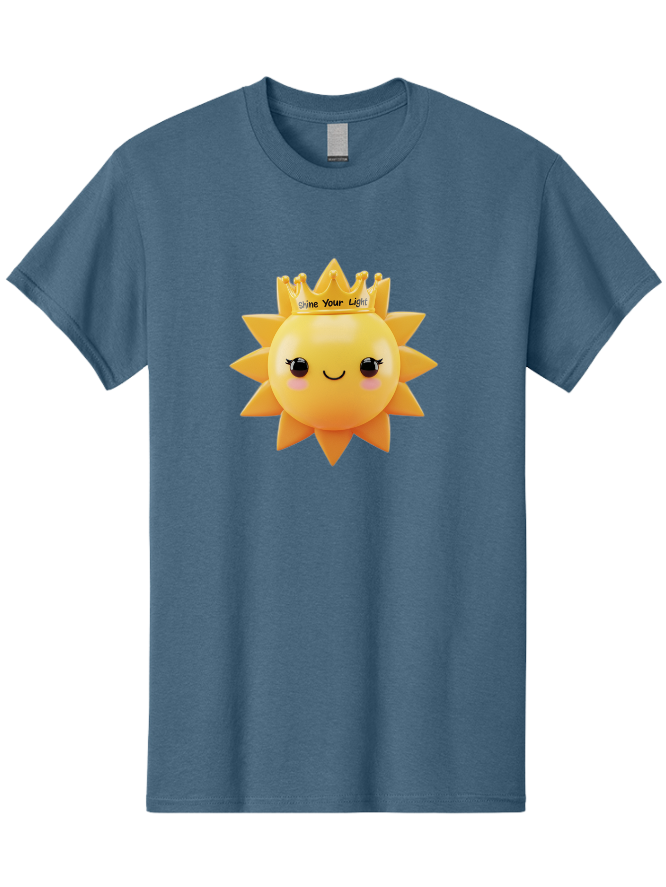 Shine-Your-Light-Sun Men'S Graphic Tee, 100% Cotton, Comfortable Casual Summer Wear, Machine Washable, Smiling Sun Figurine, Inspirational Quote, Motivational Message, Positive Affirmation, Shine Your Light, Cute Cartoon Character, Happy Face, Bae274