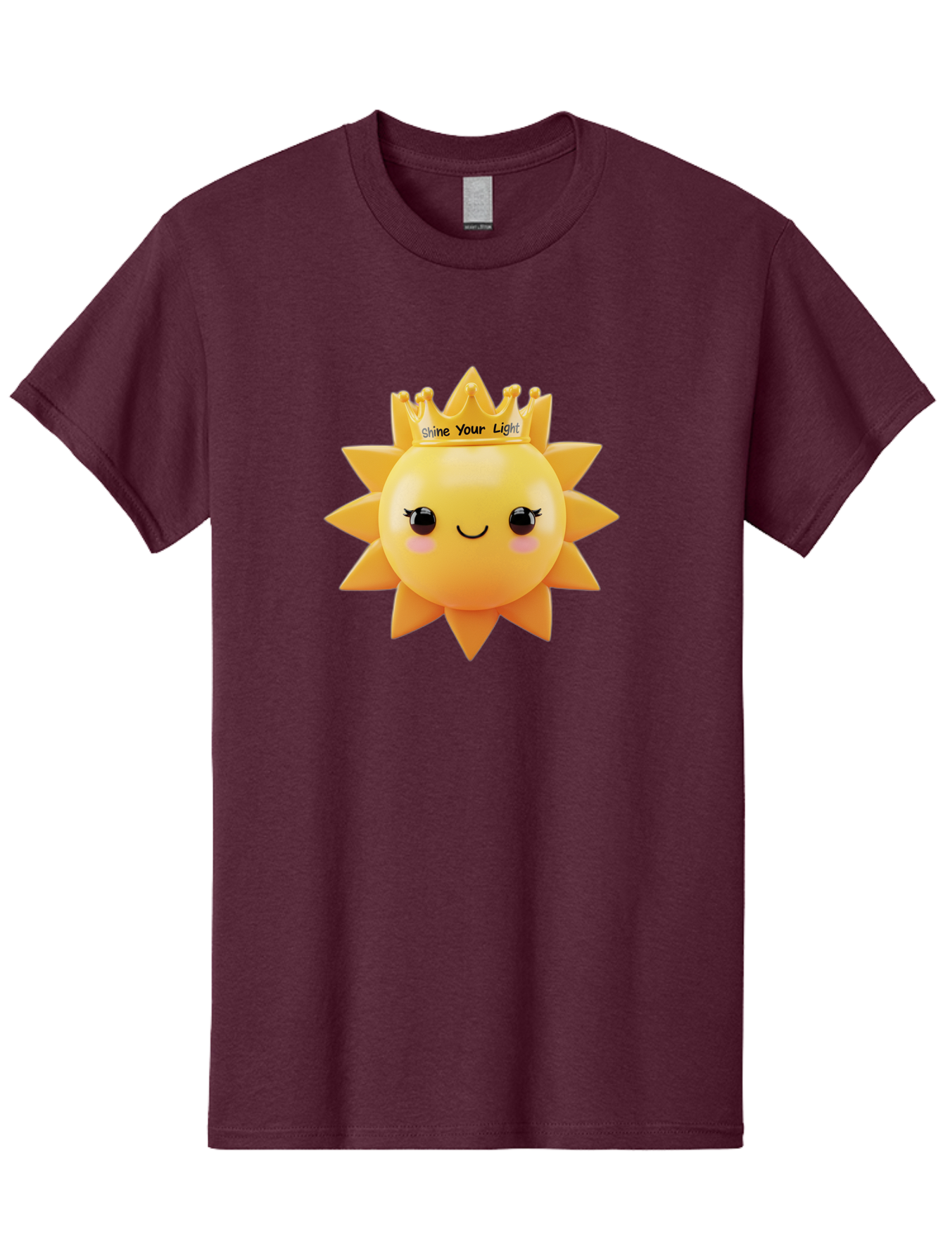 Shine-Your-Light-Sun Men'S Graphic Tee, 100% Cotton, Comfortable Casual Summer Wear, Machine Washable, Smiling Sun Figurine, Inspirational Quote, Motivational Message, Positive Affirmation, Shine Your Light, Cute Cartoon Character, Happy Face, Bae274