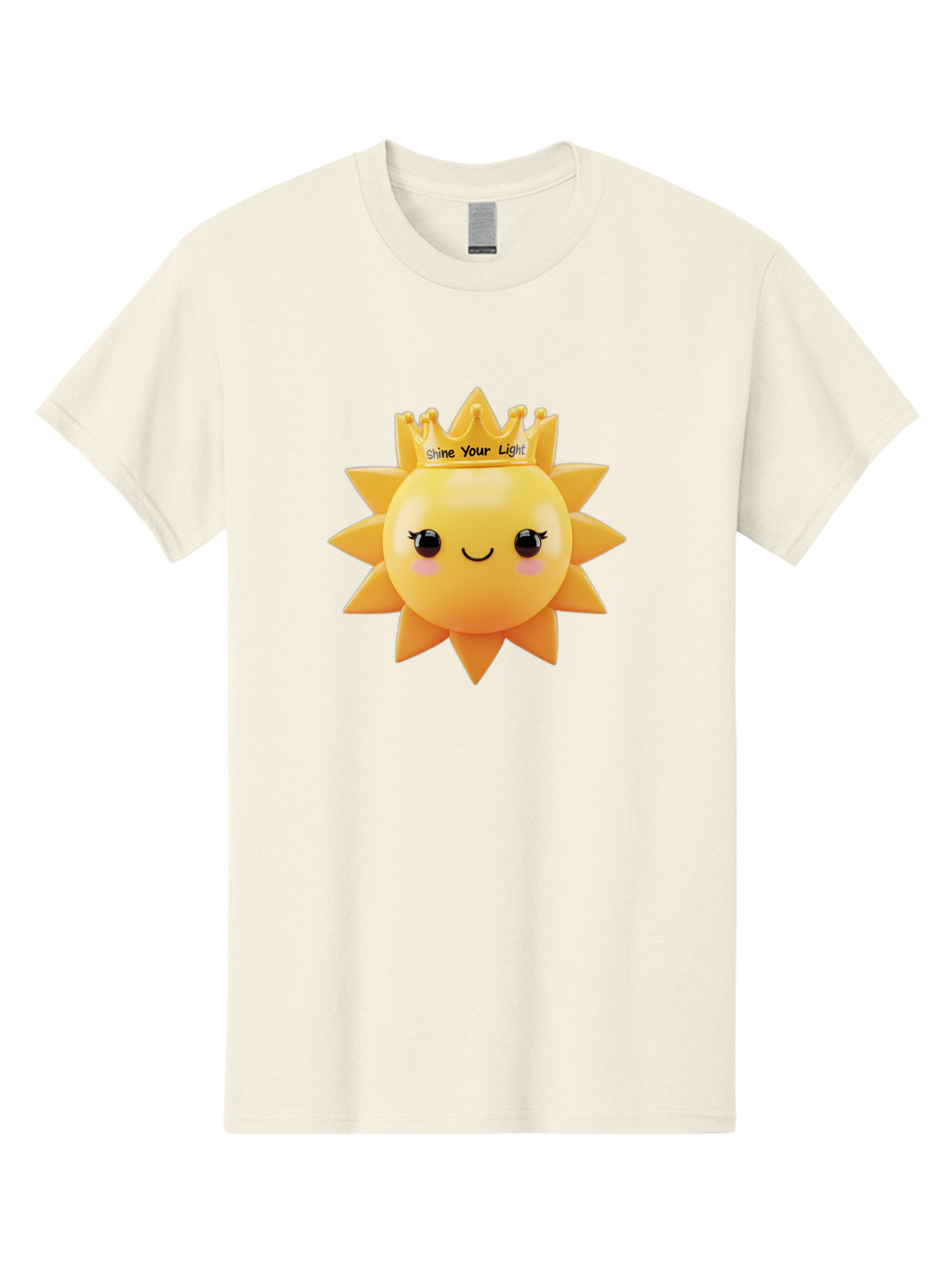 Shine-Your-Light-Sun Men'S Graphic Tee, 100% Cotton, Comfortable Casual Summer Wear, Machine Washable, Smiling Sun Figurine, Inspirational Quote, Motivational Message, Positive Affirmation, Shine Your Light, Cute Cartoon Character, Happy Face, Bae274
