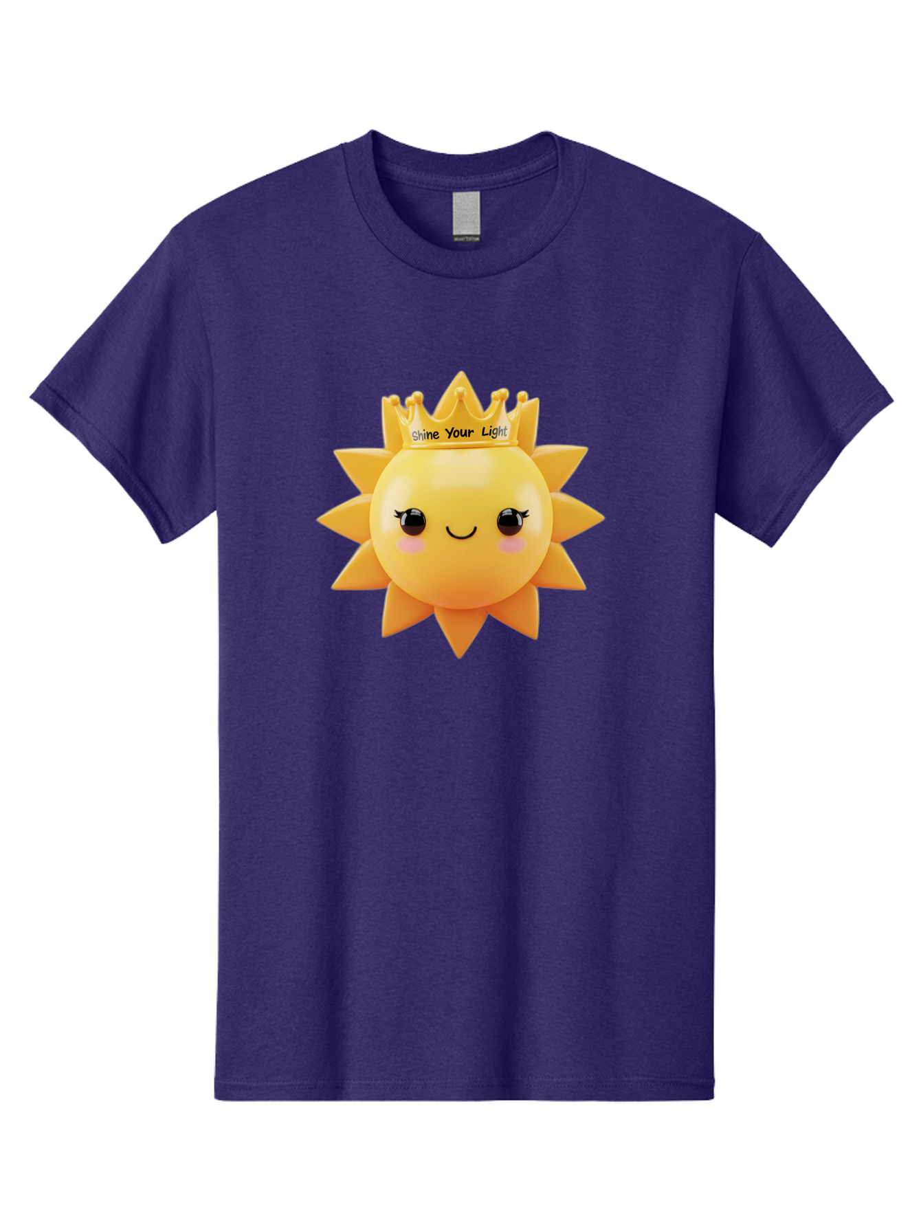 Shine-Your-Light-Sun Men'S Graphic Tee, 100% Cotton, Comfortable Casual Summer Wear, Machine Washable, Smiling Sun Figurine, Inspirational Quote, Motivational Message, Positive Affirmation, Shine Your Light, Cute Cartoon Character, Happy Face, Bae274