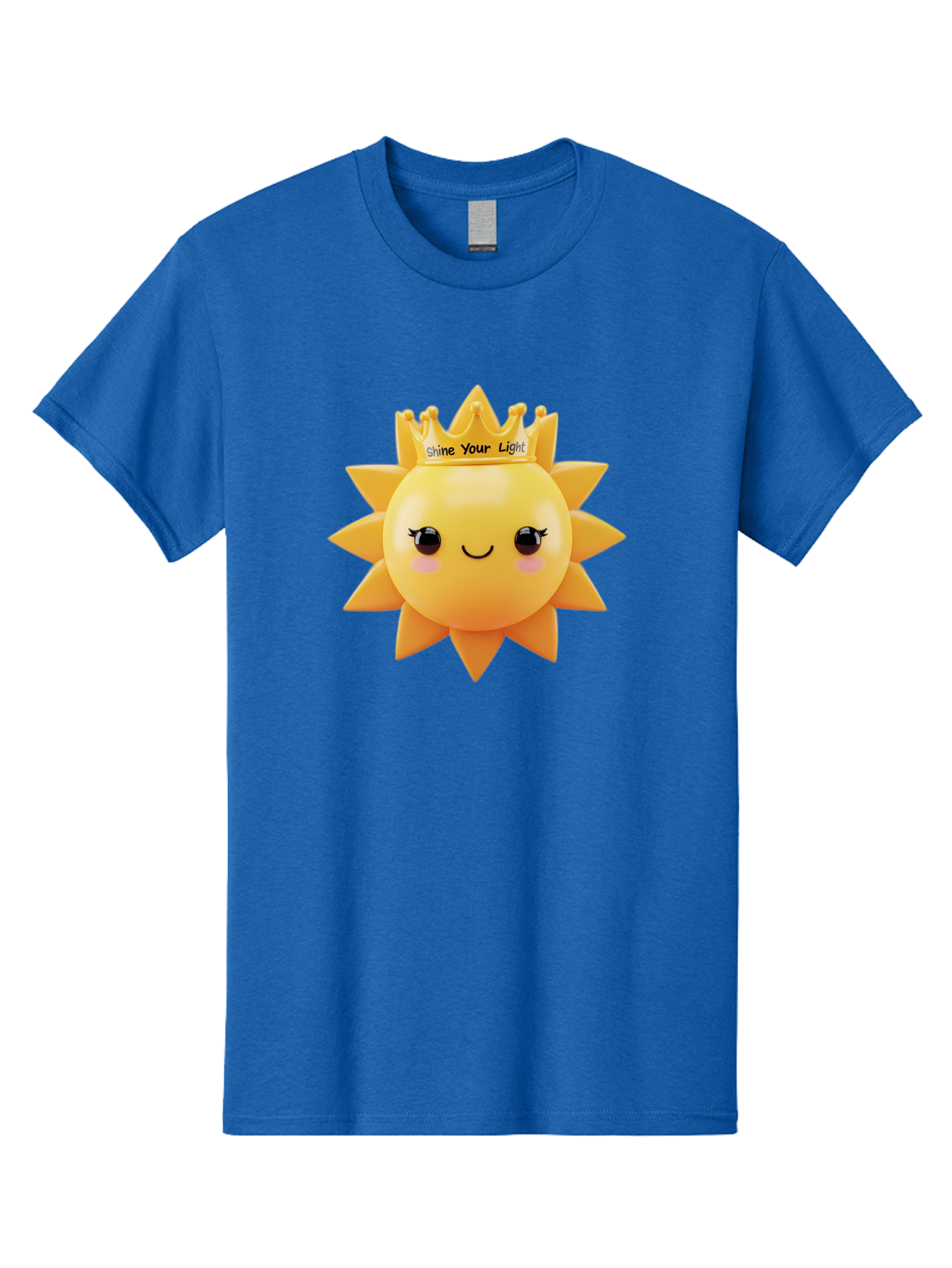 Shine-Your-Light-Sun Men'S Graphic Tee, 100% Cotton, Comfortable Casual Summer Wear, Machine Washable, Smiling Sun Figurine, Inspirational Quote, Motivational Message, Positive Affirmation, Shine Your Light, Cute Cartoon Character, Happy Face, Bae274