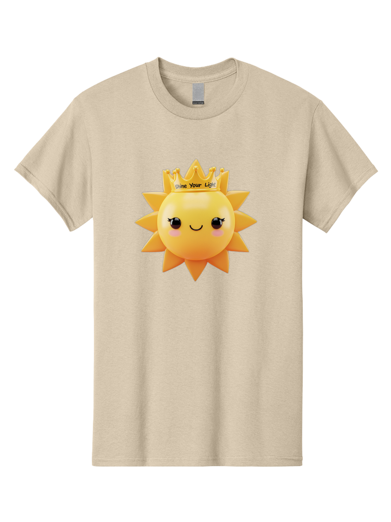 Shine-Your-Light-Sun Men'S Graphic Tee, 100% Cotton, Comfortable Casual Summer Wear, Machine Washable, Smiling Sun Figurine, Inspirational Quote, Motivational Message, Positive Affirmation, Shine Your Light, Cute Cartoon Character, Happy Face, Bae274