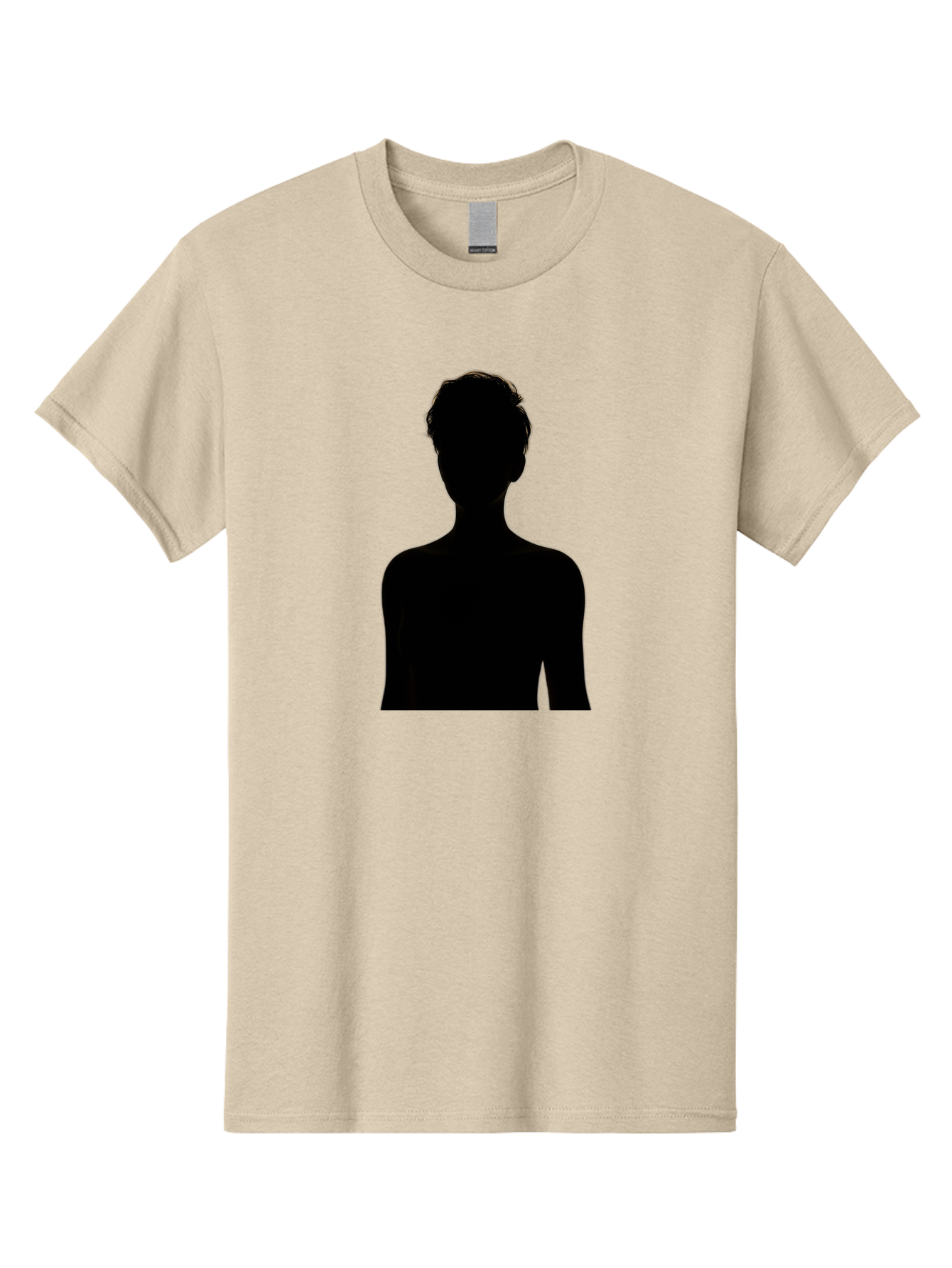 Silhouette-Of-A-Person Men'S Graphic Tee, 100% Cotton, Comfortable Casual Summer Wear, Machine Washable, Female Silhouette, Black Silhouette, Woman Figure, Mysterious Woman, Short Hair, Elegant Posture, Minimalistic Design, Modern Art Bae276