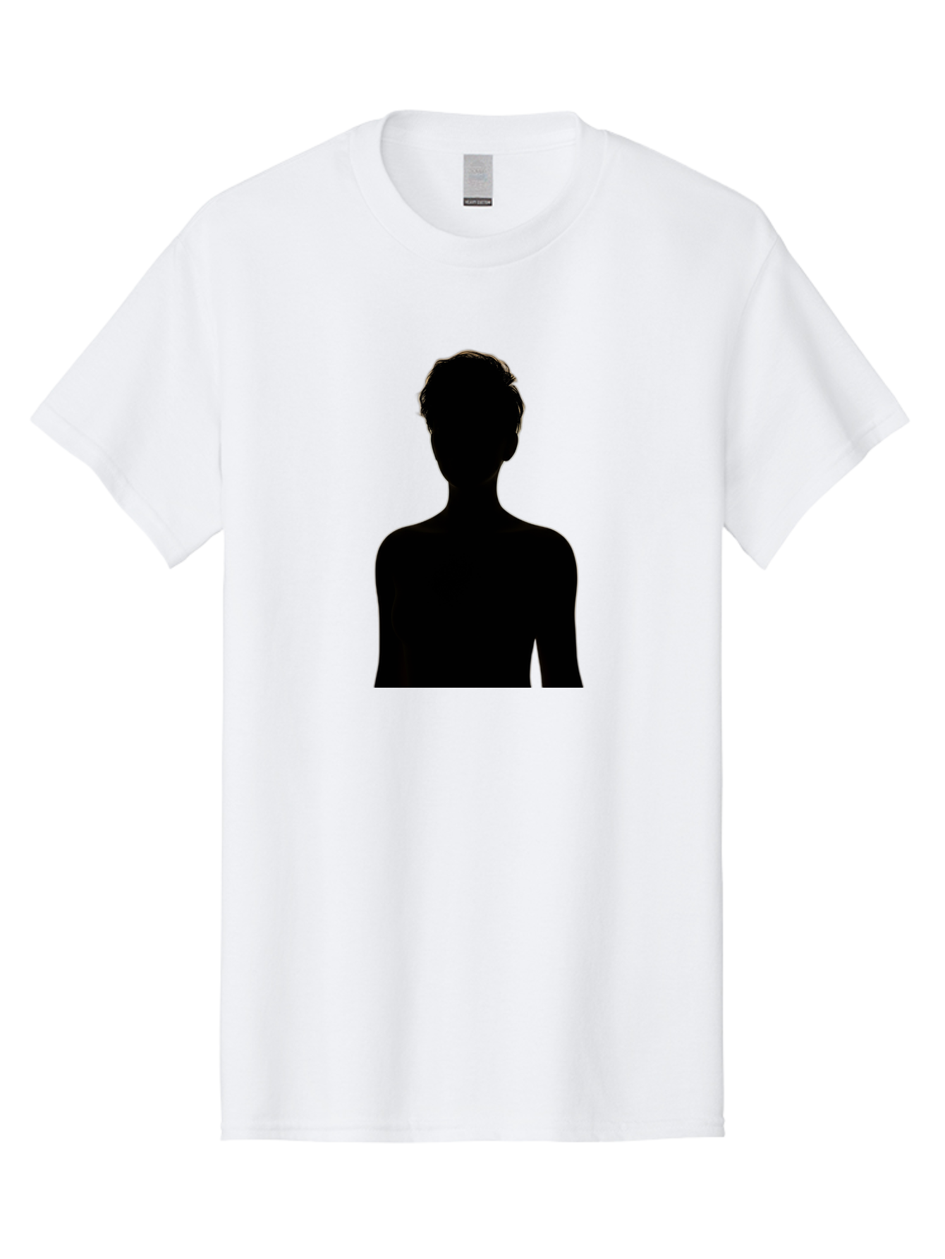 Silhouette-Of-A-Person Men'S Graphic Tee, 100% Cotton, Comfortable Casual Summer Wear, Machine Washable, Female Silhouette, Black Silhouette, Woman Figure, Mysterious Woman, Short Hair, Elegant Posture, Minimalistic Design, Modern Art Bae276