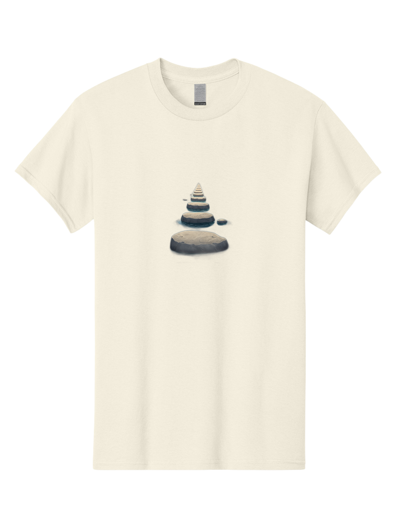 Stones Men'S Graphic Tee, 100% Cotton, Comfortable Casual Summer Wear, Machine Washable, Stone Pathway, Stepping Stones, Minimalist Design, Balanced Composition, Serene Atmosphere, Layered Stones, Modern Aesthetic, Calm Vibe, Natural Elements, Bae287