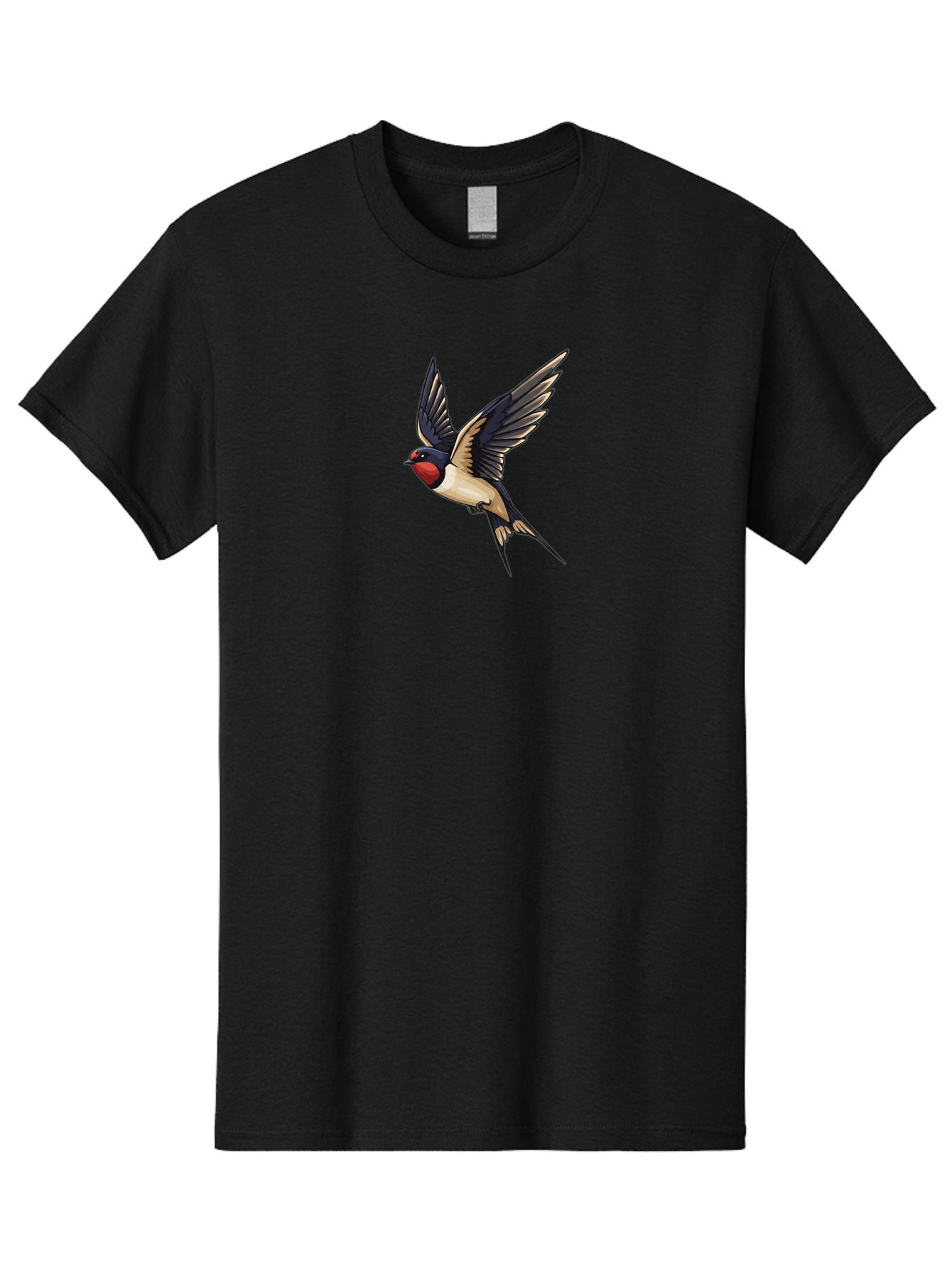 Swallow-Bird Men'S Graphic Tee, 100% Cotton, Comfortable Casual Summer Wear, Machine Washable, Swallow Bird In Flight, Bird Flying, Black And White Bird, Red Face Bird, Wingspan, Bird Species, Wildlife Illustration, Nature Art Bae294