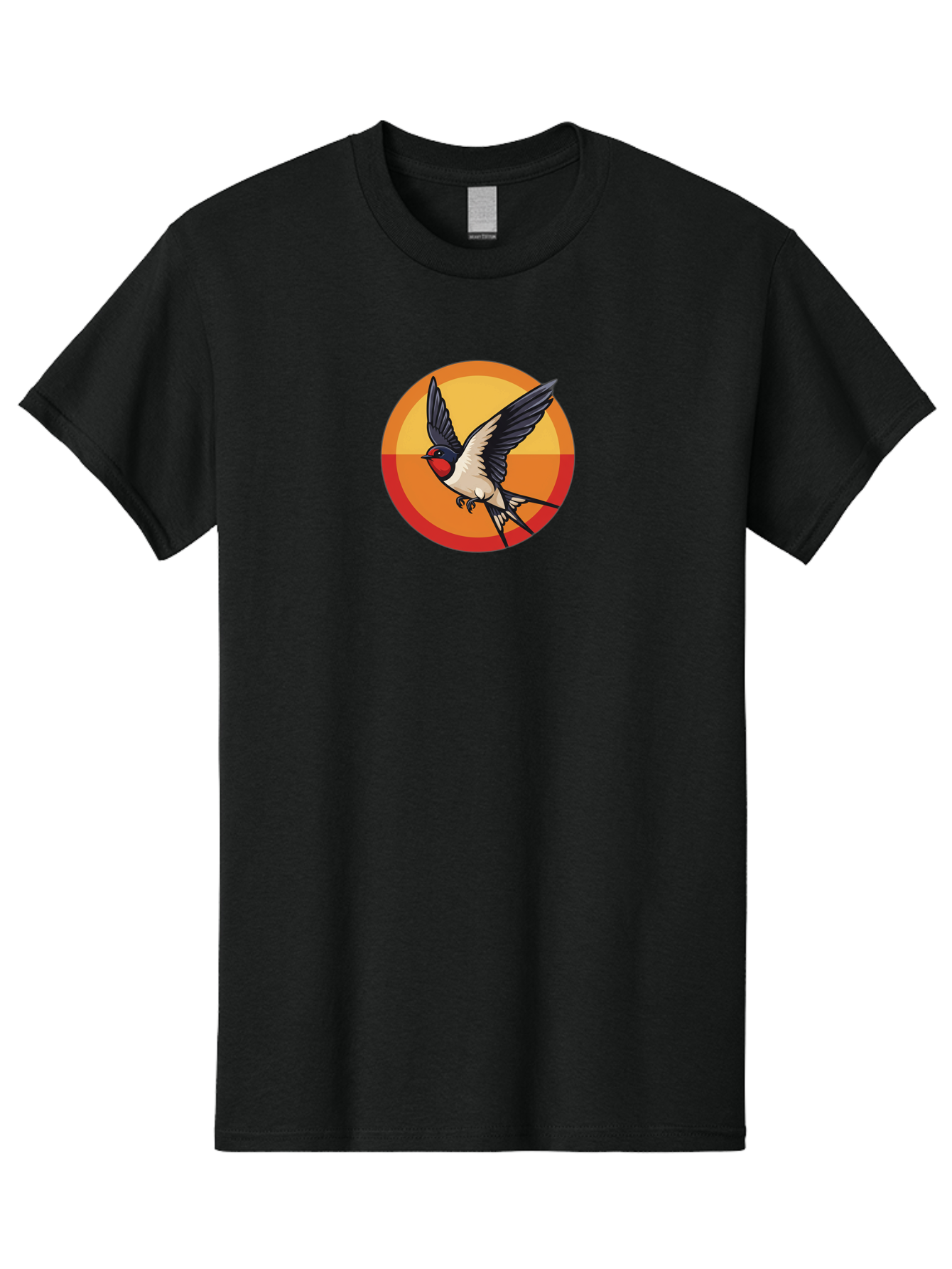 Swallow-In-Flight-2 Men'S Graphic Tee, 100% Cotton, Comfortable Casual Summer Wear, Machine Washable, Swallow Bird, Flying Bird, Bird In Flight, Cartoon Illustration, Vibrant Colors, Dynamic Movement, Wildlife Artwork, Birdwatching, Bae297
