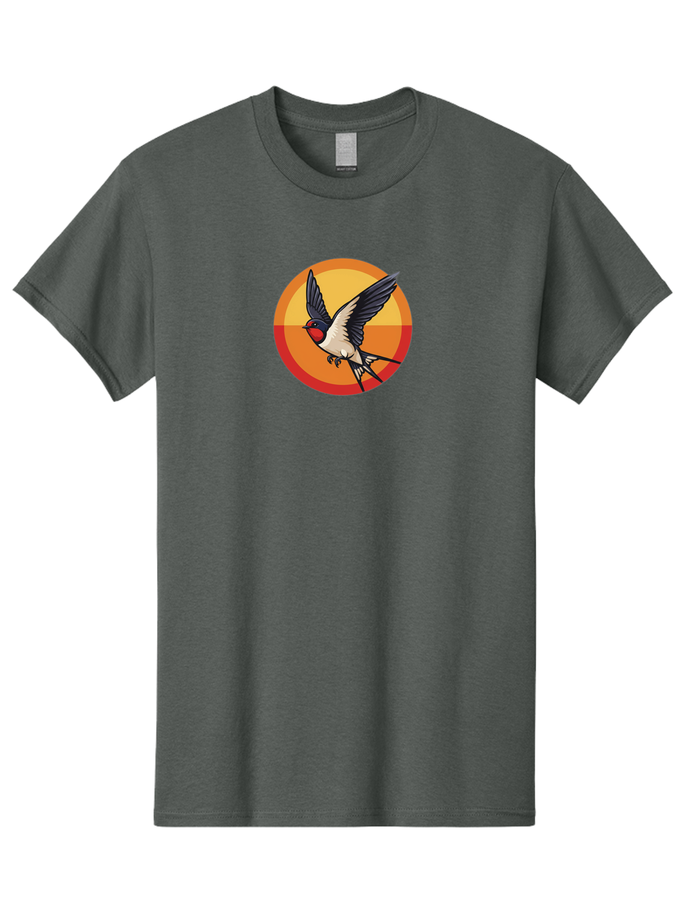 Swallow-In-Flight-2 Men'S Graphic Tee, 100% Cotton, Comfortable Casual Summer Wear, Machine Washable, Swallow Bird, Flying Bird, Bird In Flight, Cartoon Illustration, Vibrant Colors, Dynamic Movement, Wildlife Artwork, Birdwatching, Bae297