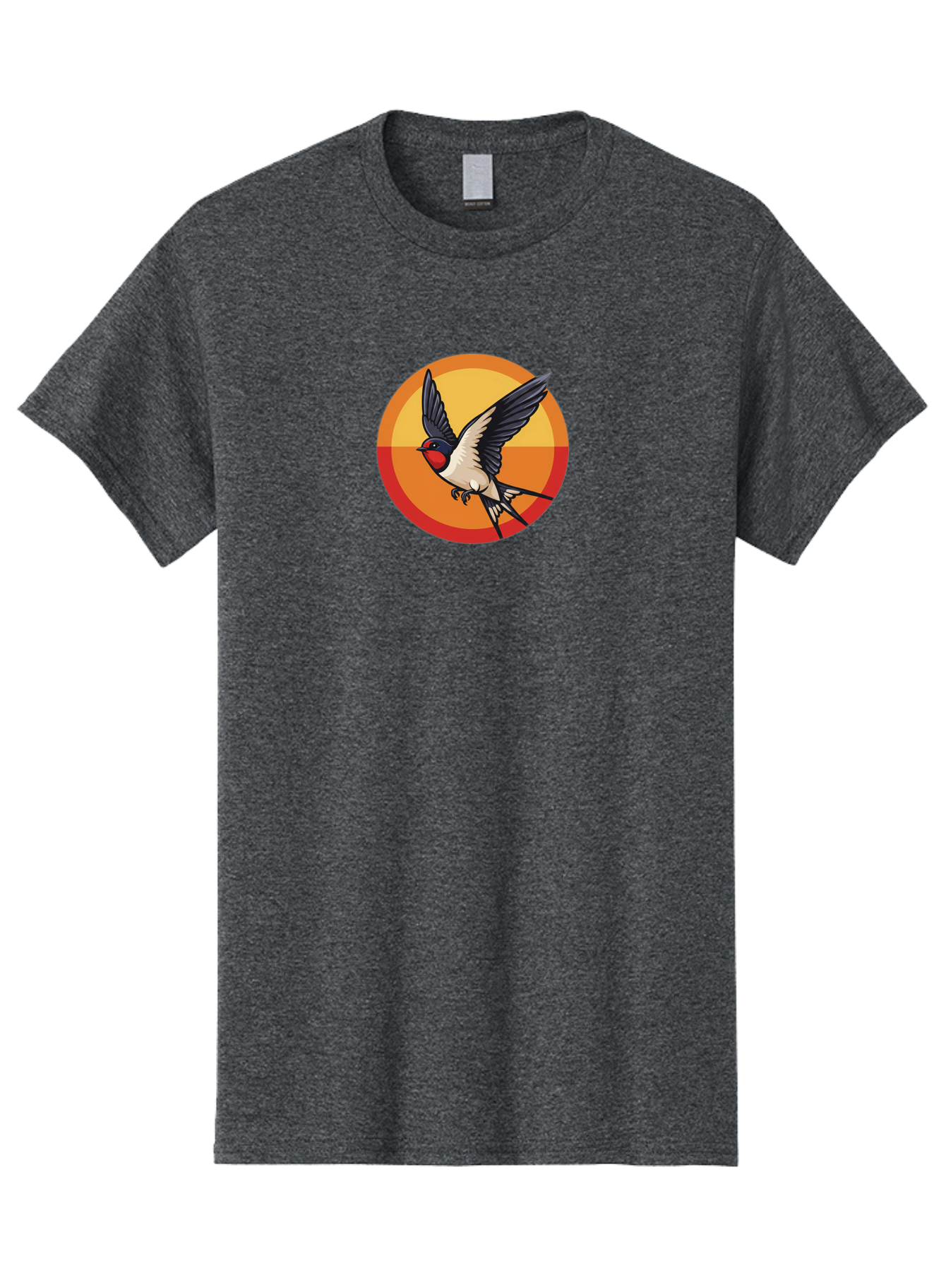 Swallow-In-Flight-2 Men'S Graphic Tee, 100% Cotton, Comfortable Casual Summer Wear, Machine Washable, Swallow Bird, Flying Bird, Bird In Flight, Cartoon Illustration, Vibrant Colors, Dynamic Movement, Wildlife Artwork, Birdwatching, Bae297