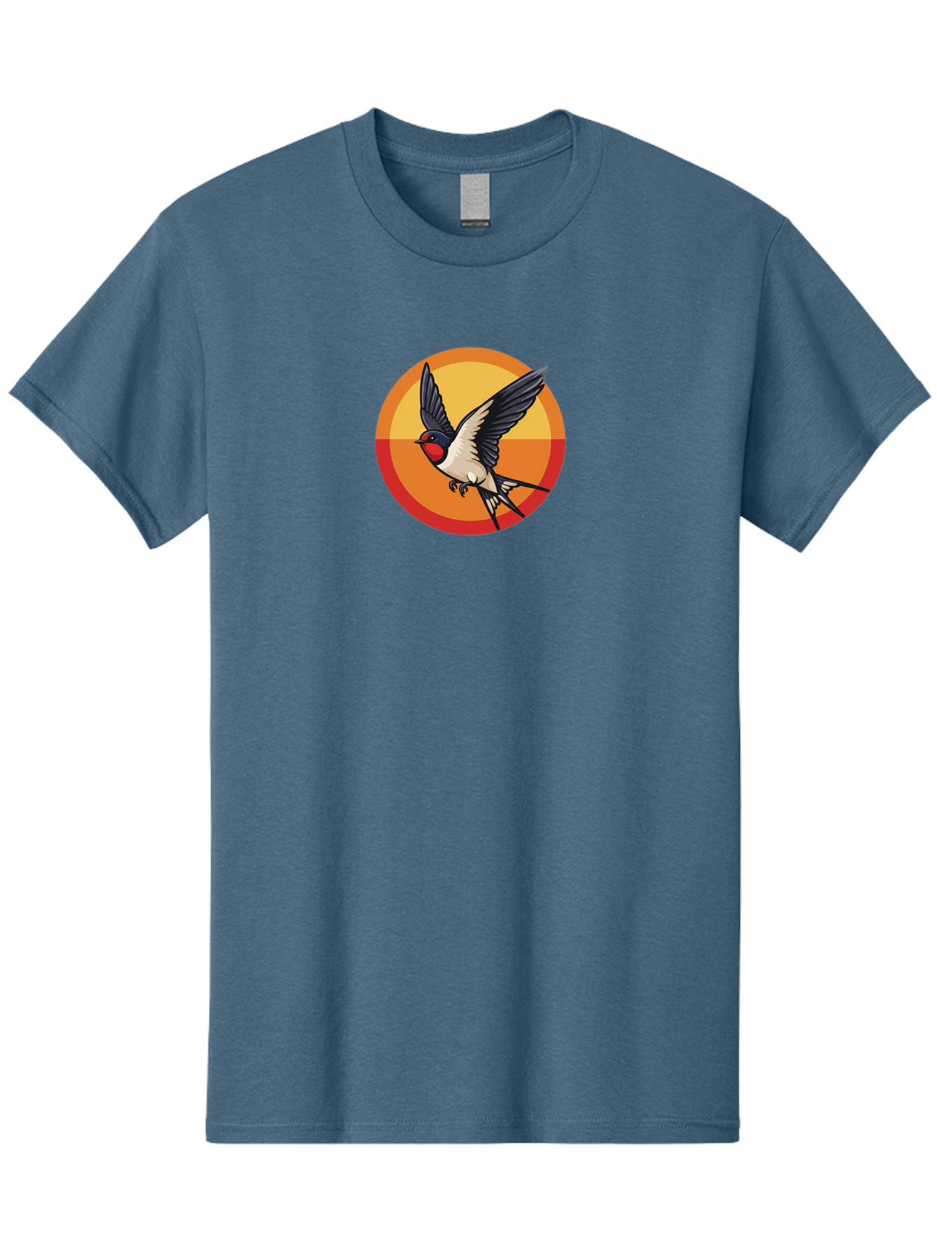 Swallow-In-Flight-2 Men'S Graphic Tee, 100% Cotton, Comfortable Casual Summer Wear, Machine Washable, Swallow Bird, Flying Bird, Bird In Flight, Cartoon Illustration, Vibrant Colors, Dynamic Movement, Wildlife Artwork, Birdwatching, Bae297