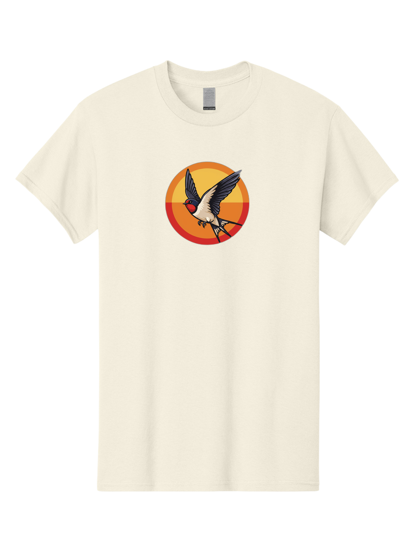 Swallow-In-Flight-2 Men'S Graphic Tee, 100% Cotton, Comfortable Casual Summer Wear, Machine Washable, Swallow Bird, Flying Bird, Bird In Flight, Cartoon Illustration, Vibrant Colors, Dynamic Movement, Wildlife Artwork, Birdwatching, Bae297