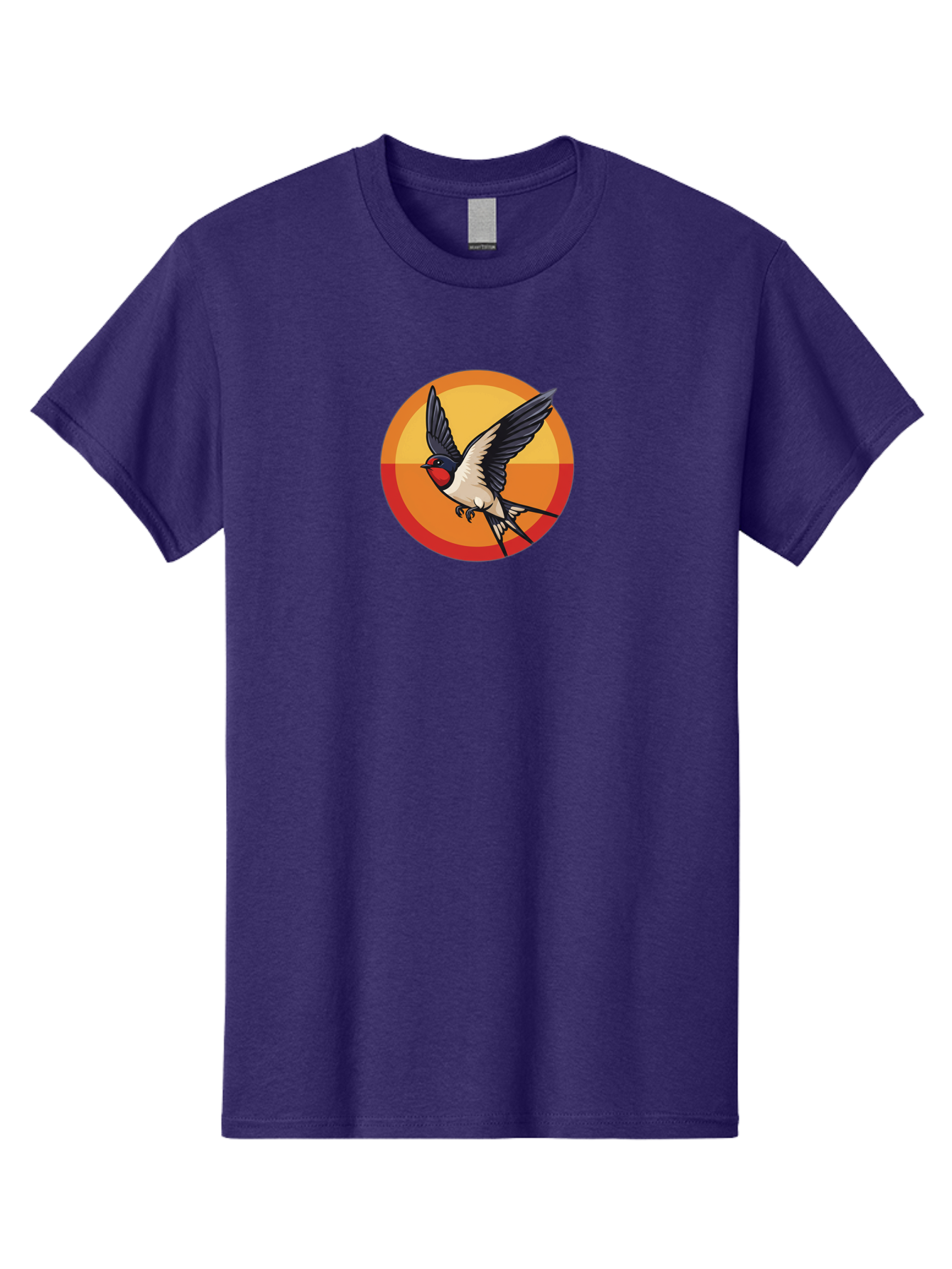Swallow-In-Flight-2 Men'S Graphic Tee, 100% Cotton, Comfortable Casual Summer Wear, Machine Washable, Swallow Bird, Flying Bird, Bird In Flight, Cartoon Illustration, Vibrant Colors, Dynamic Movement, Wildlife Artwork, Birdwatching, Bae297