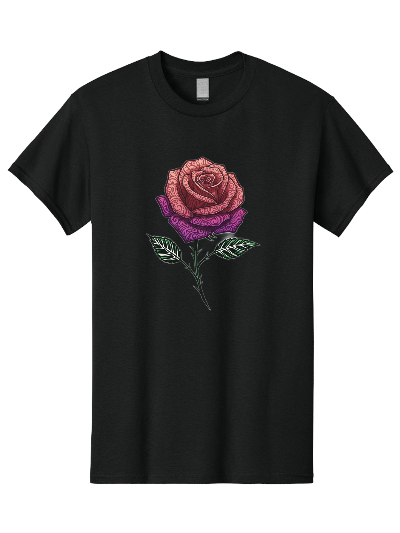 Tattoo-Rose Men'S Graphic Tee, 100% Cotton, Comfortable Casual Summer Wear, Machine Washable, Henna Art Rose, Beautiful Flower, Intricate Designs, Floral Pattern, Decorative Rose, Tattoo Style Bae301